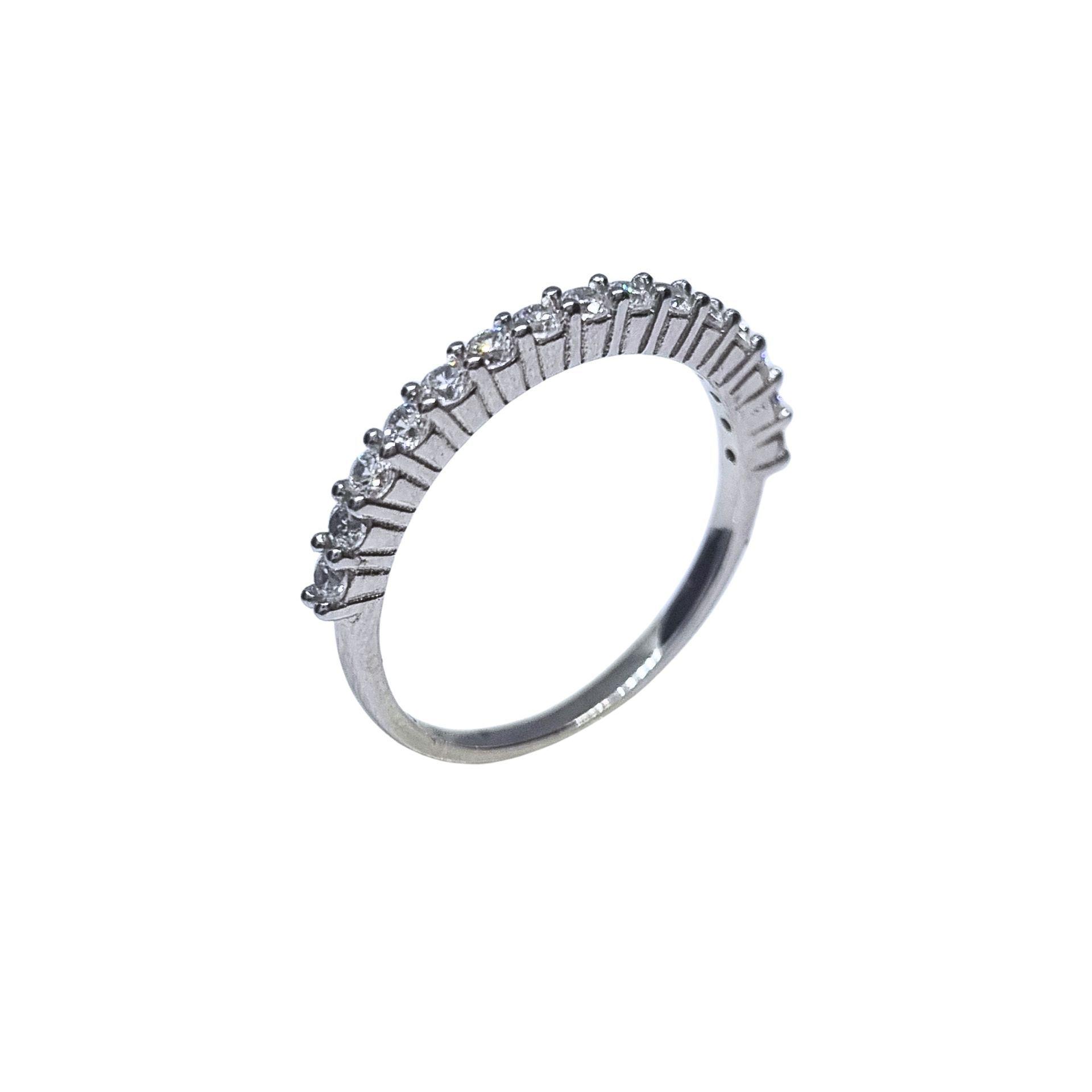 Anillo Cintillo 15 circones Plata 925-1