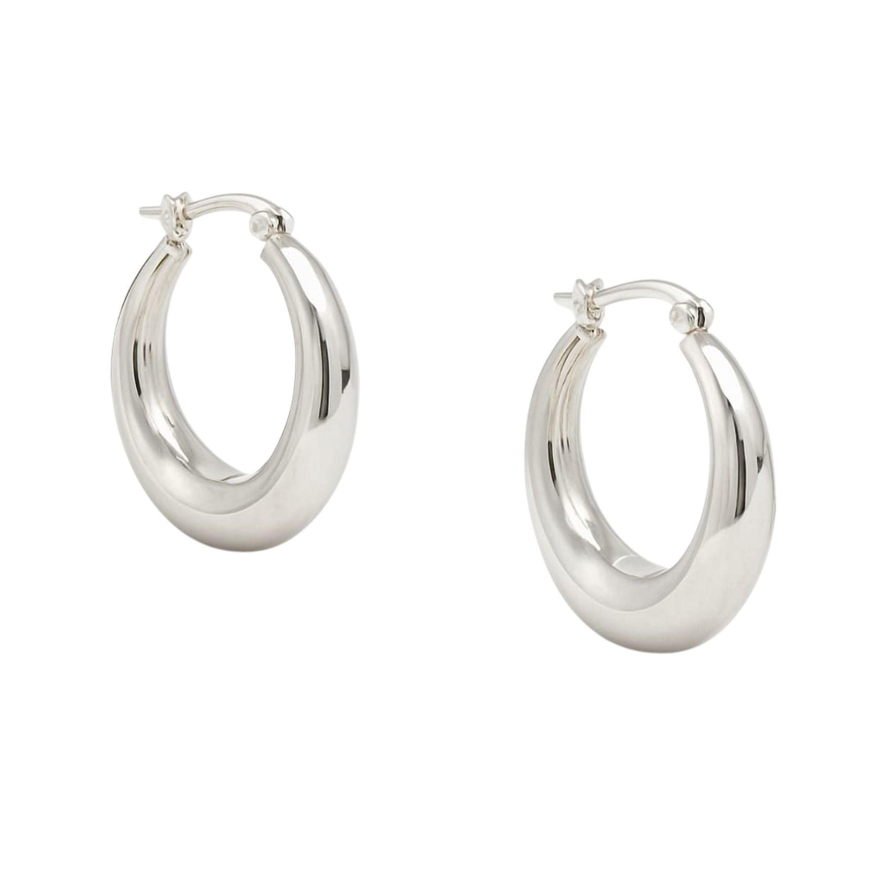 Aros Argollas Lisas Rodinados 30mm Plata 925-1