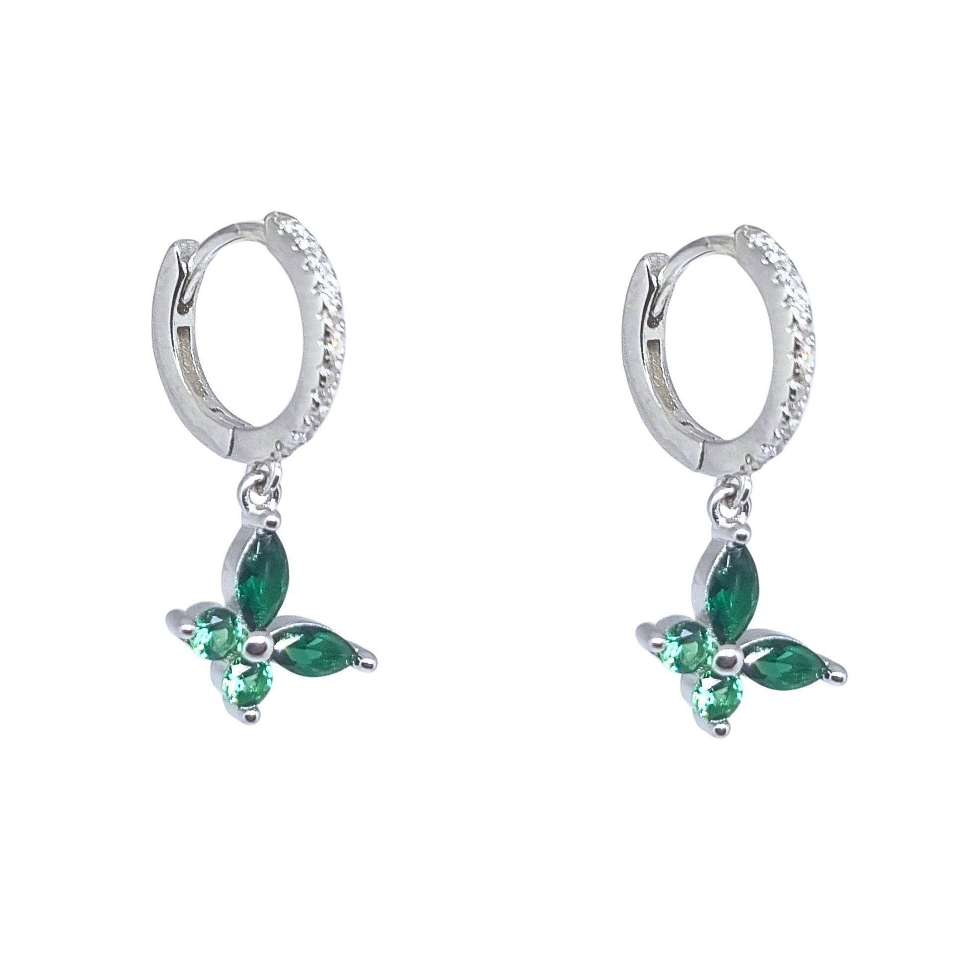 Aros Argollas Cintillo Mariposa Plata 925-2