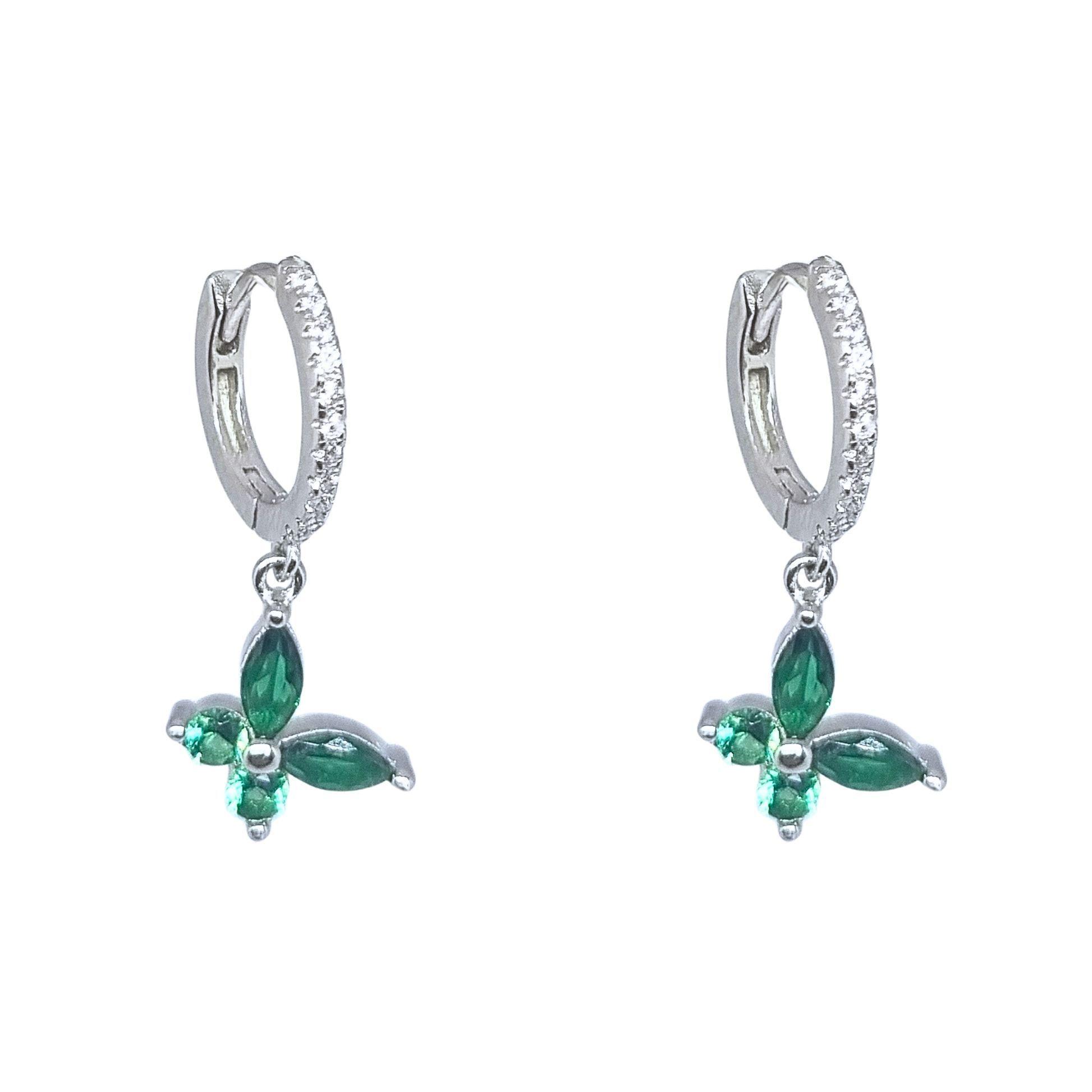 Aros Argollas Cintillo Mariposa Plata 925-1
