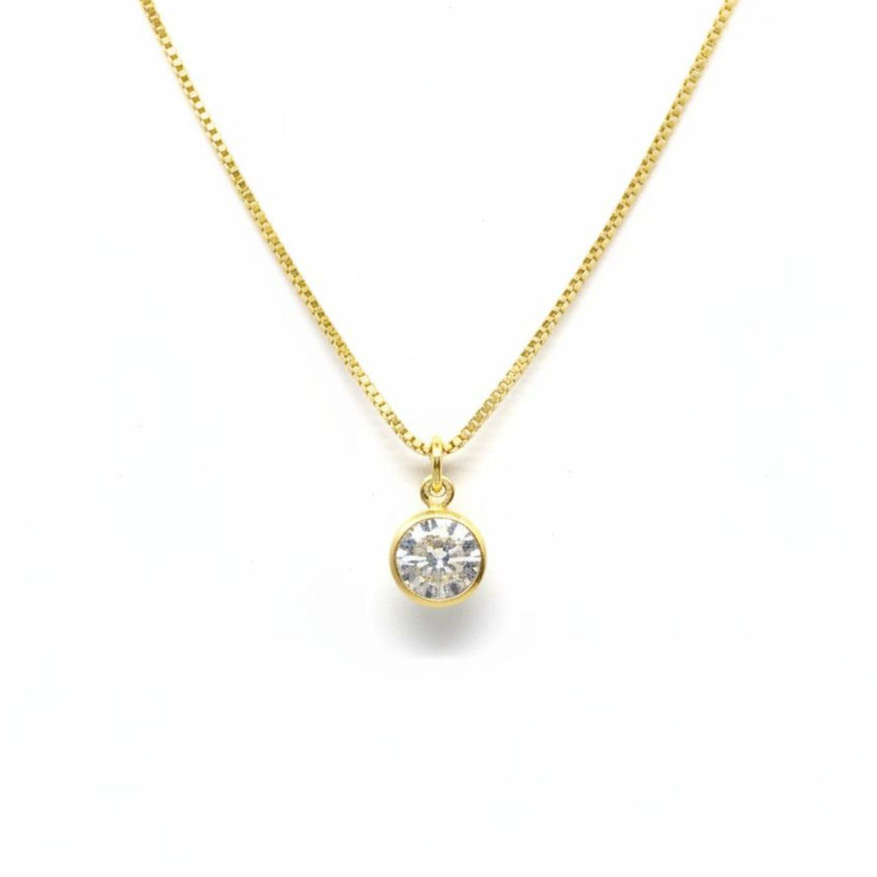 Collar Punto de Luz 6mm Enchapado en Oro 18k 45cm-0