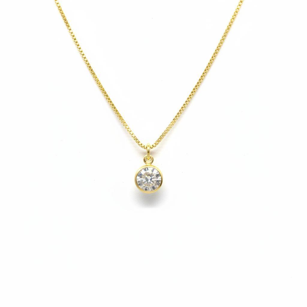 Collar Punto de Luz 6mm Enchapado en Oro 18k 45cm-1