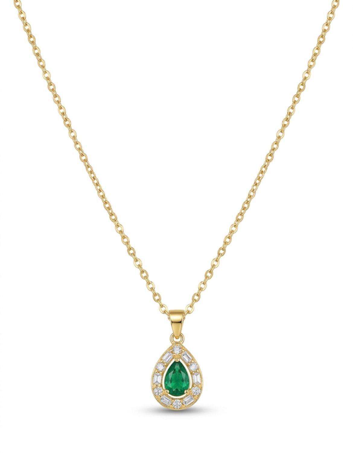 Conjunto Aros Collar Punto de Luz Enchapado en Oro de 18k OP-0