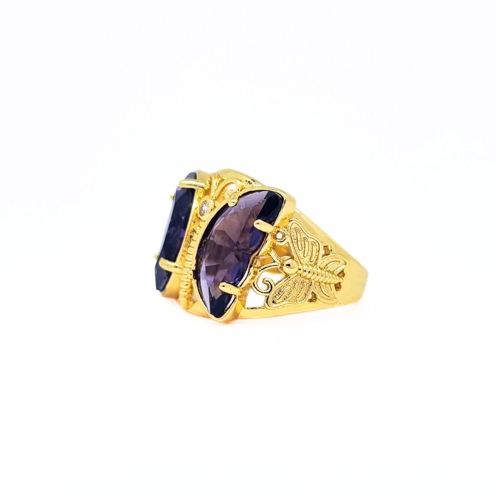 Anillo Mariposa enchapado en oro de 18k-1