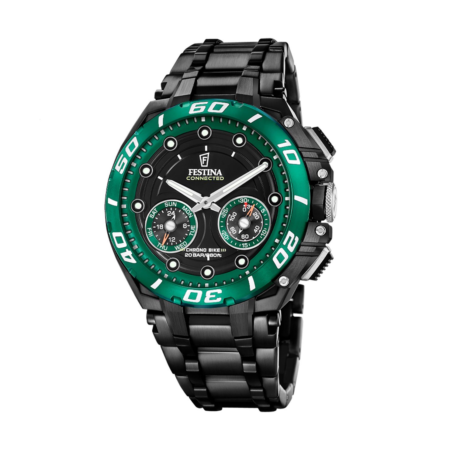 Reloj Festina Connected F20762 2 Verde Pulsera de acero Hombre 46mm OP-0