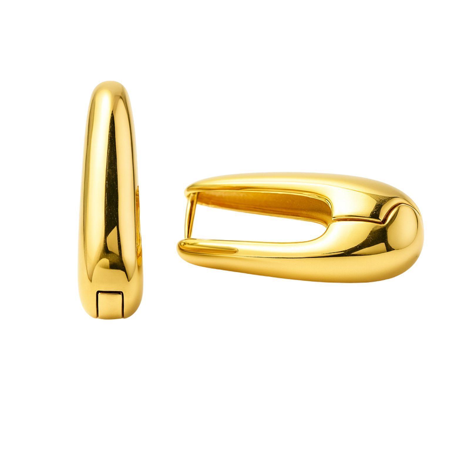 Aros Argollas Bisagra Enchapado en oro de 18k de 30mm-2