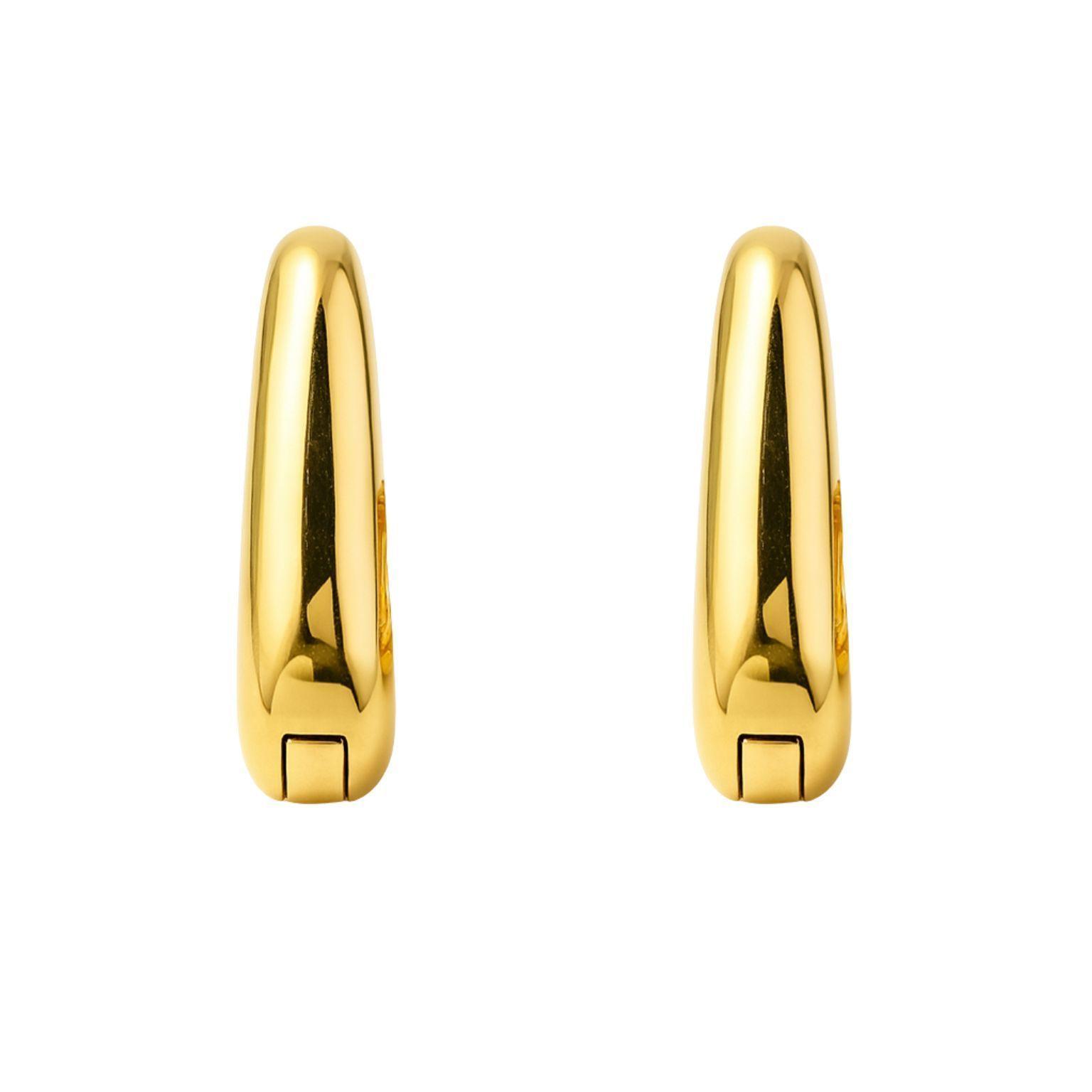 Aros Argollas Bisagra Enchapado en oro de 18k de 30mm-0
