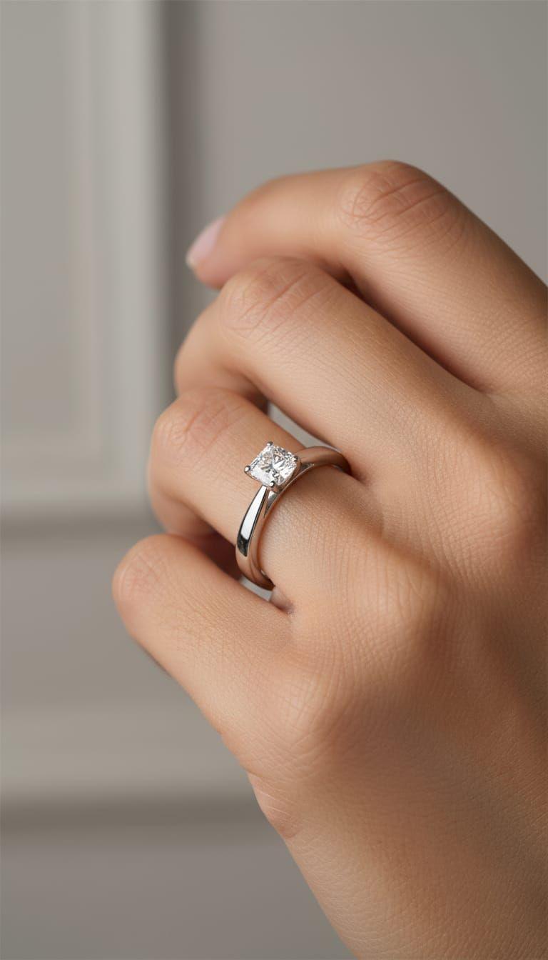 Anillo Solitario de plata 925 con Circ n-2