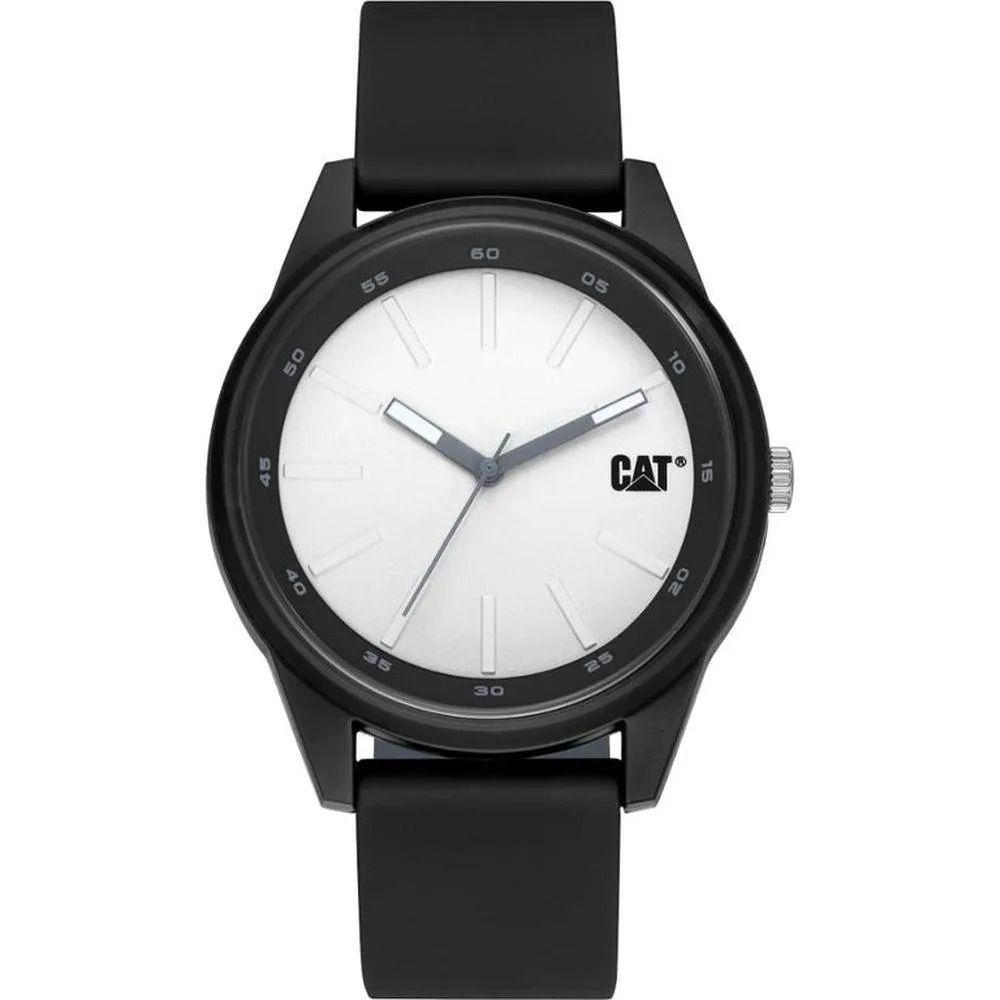 Reloj Cat Insignia LJ 160 21 221 An logo Negro Blanco Silicona Hombre OP-0
