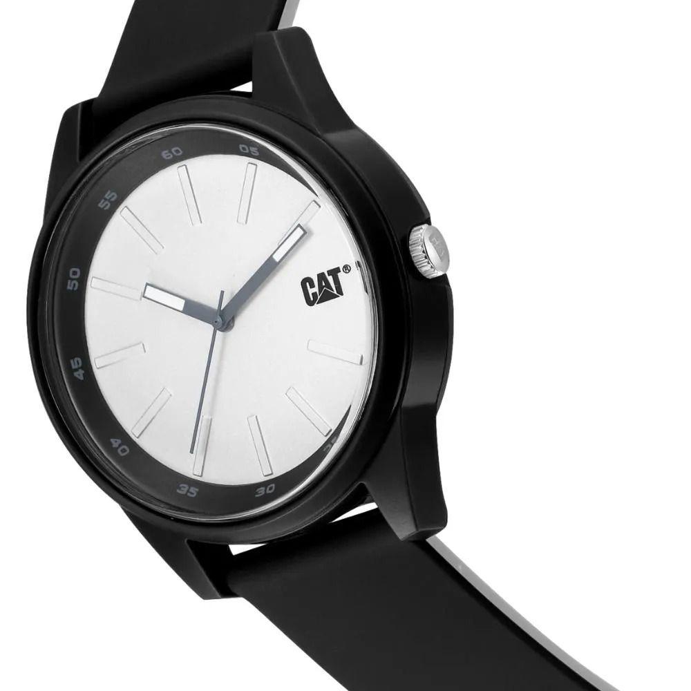 Reloj Cat Insignia LJ 160 21 221 An logo Negro Blanco Silicona Hombre OP-1