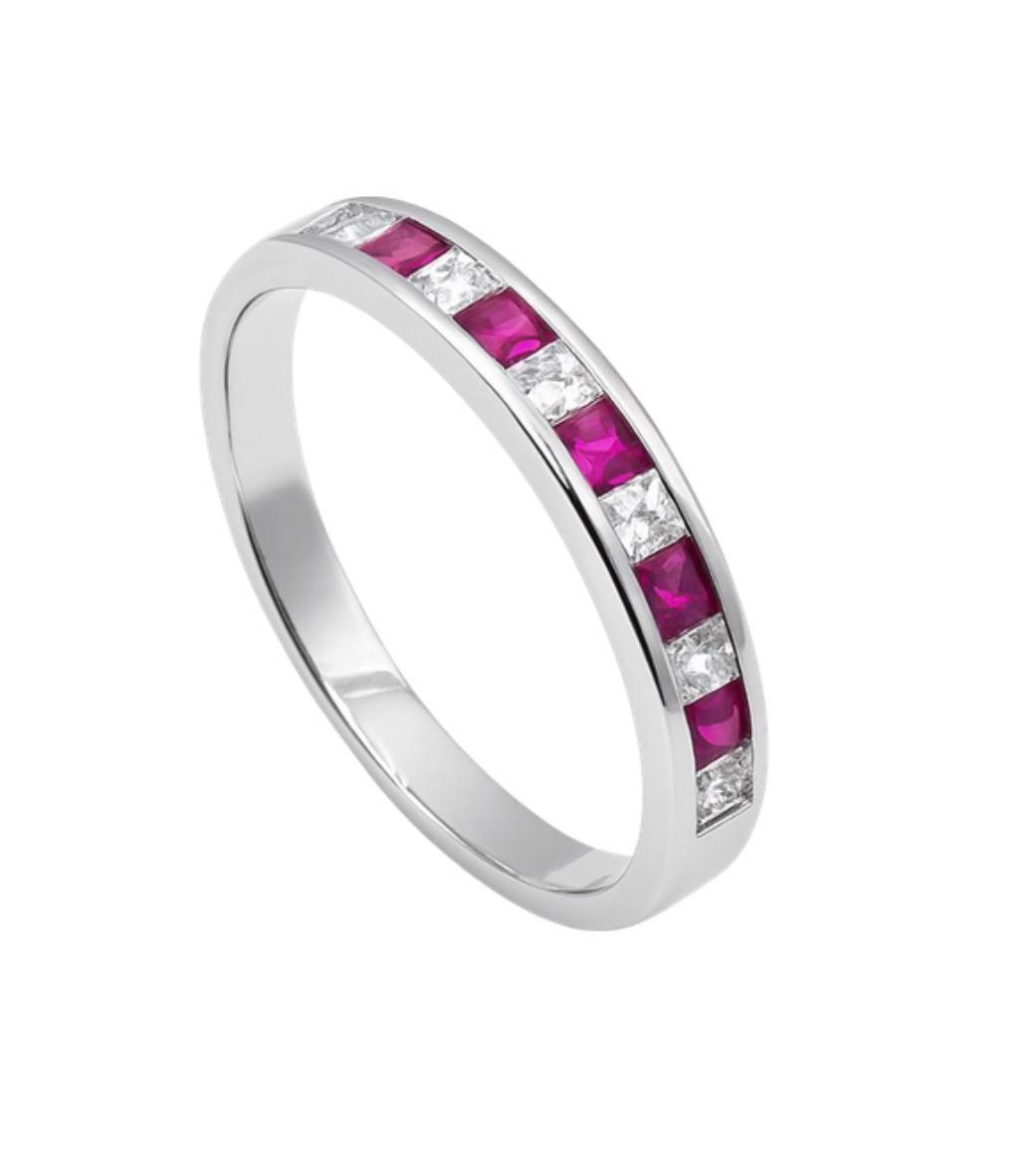 Anillo Riel 11 Circones Rosa Plata 925-0