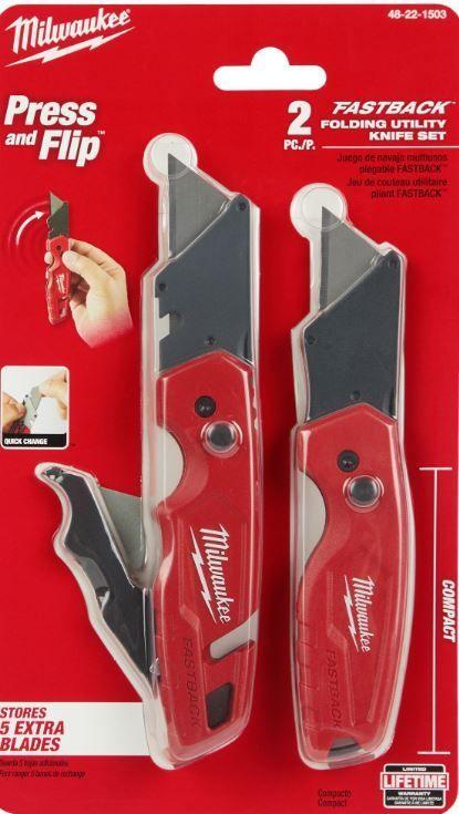 Juego Cuchillos Plegables Fastback Milwaukee 48-22-1503-2