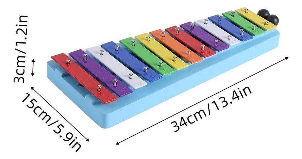 Metalófono Azul de 13 Teclas de Kinblack con mazos-2