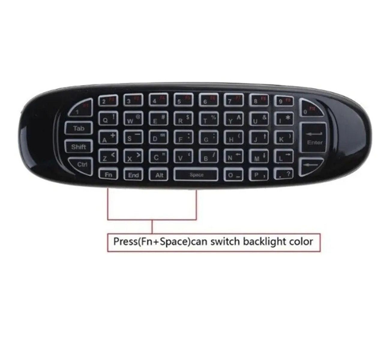 Control Air Mouse Teclado Inal mbrico Smart Tv Retroiluminad-2