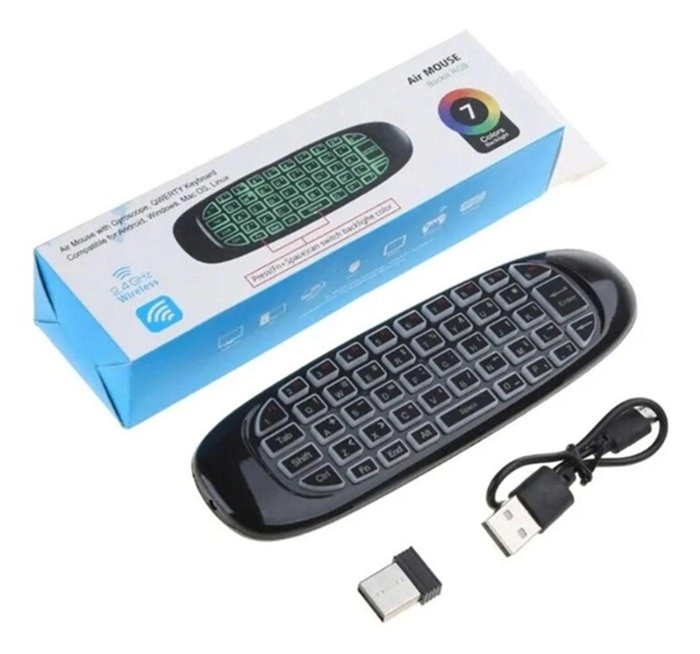 Control Air Mouse Teclado Inal mbrico Smart Tv Retroiluminad-4