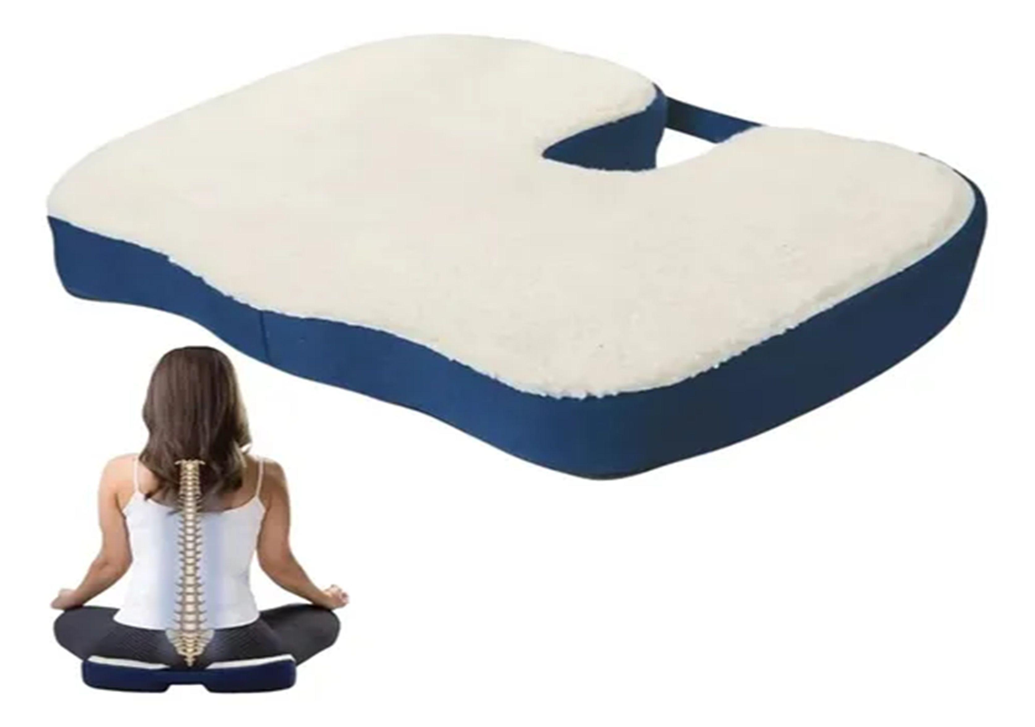 Cojin Lumbar Premium Gel Viscoelestico Coxis Cojin Especial Blanco Lis-0