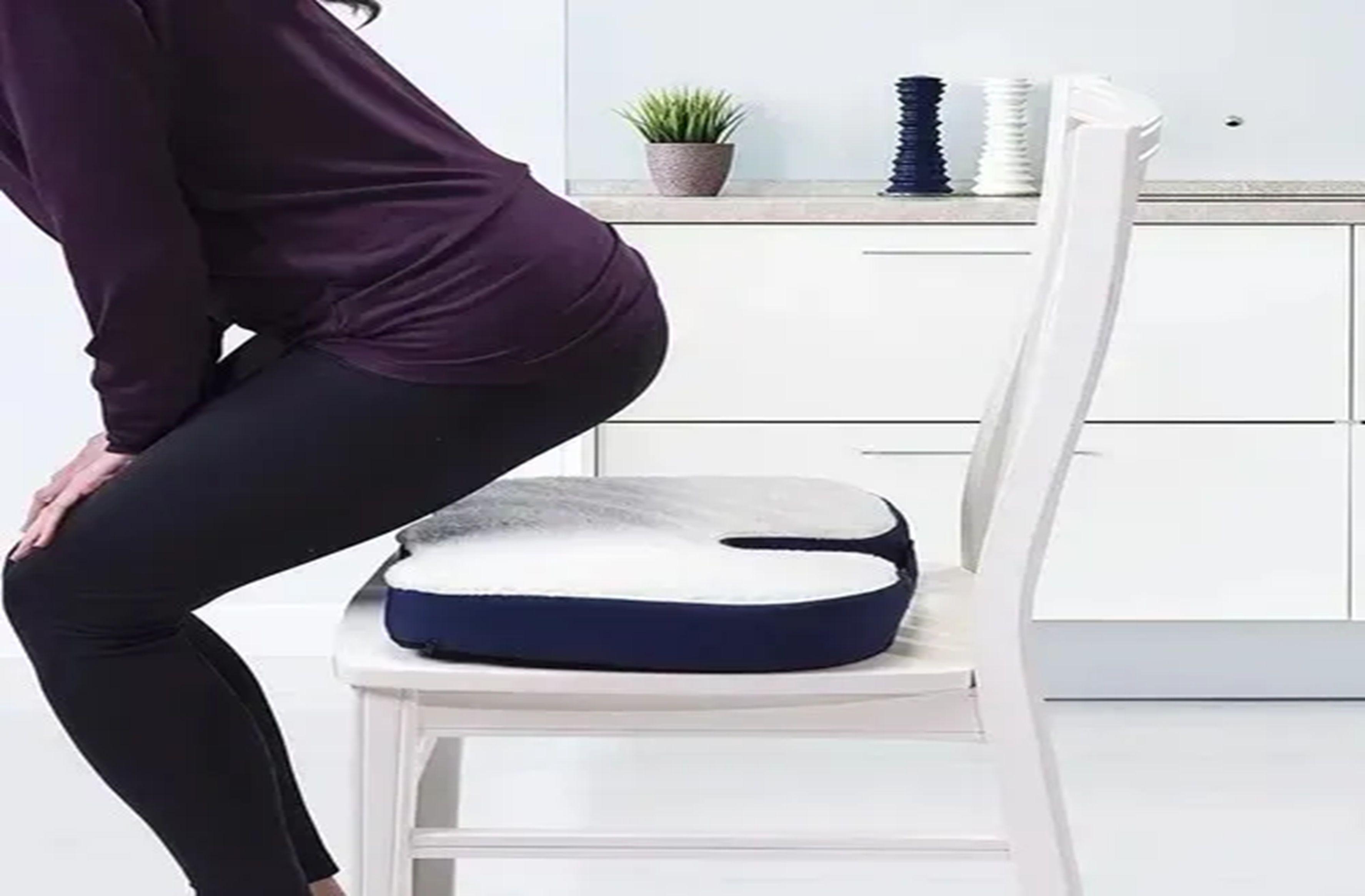 Cojin Lumbar Premium Gel Viscoelestico Coxis Cojin Especial Blanco Lis-2