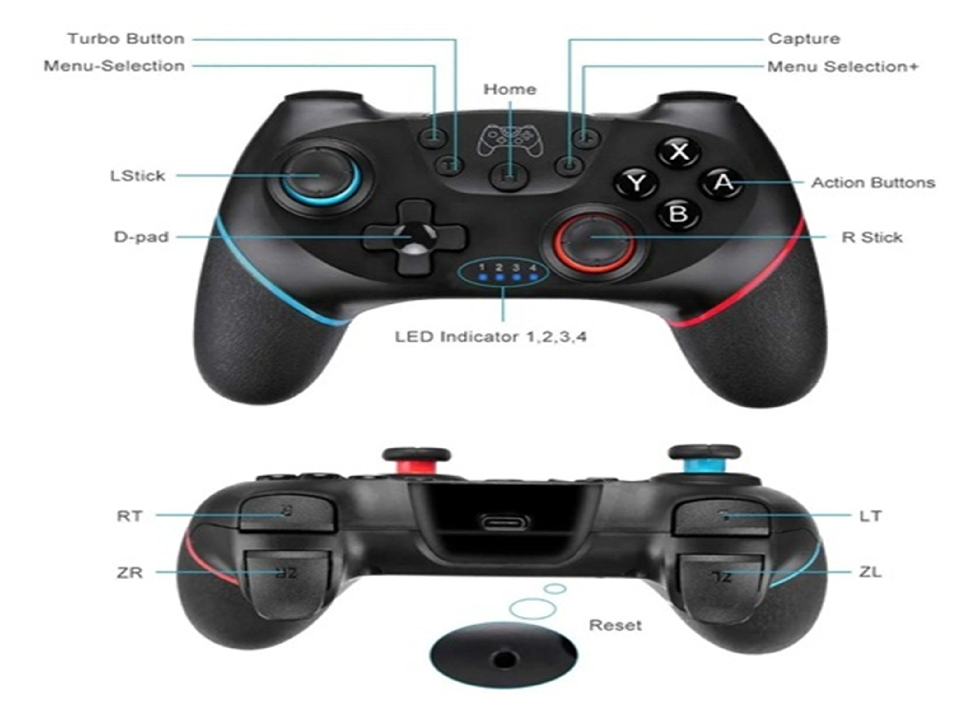 Control Gamepad Mando Compatible Nintendo Switch Inalámbrico Color Negro-5
