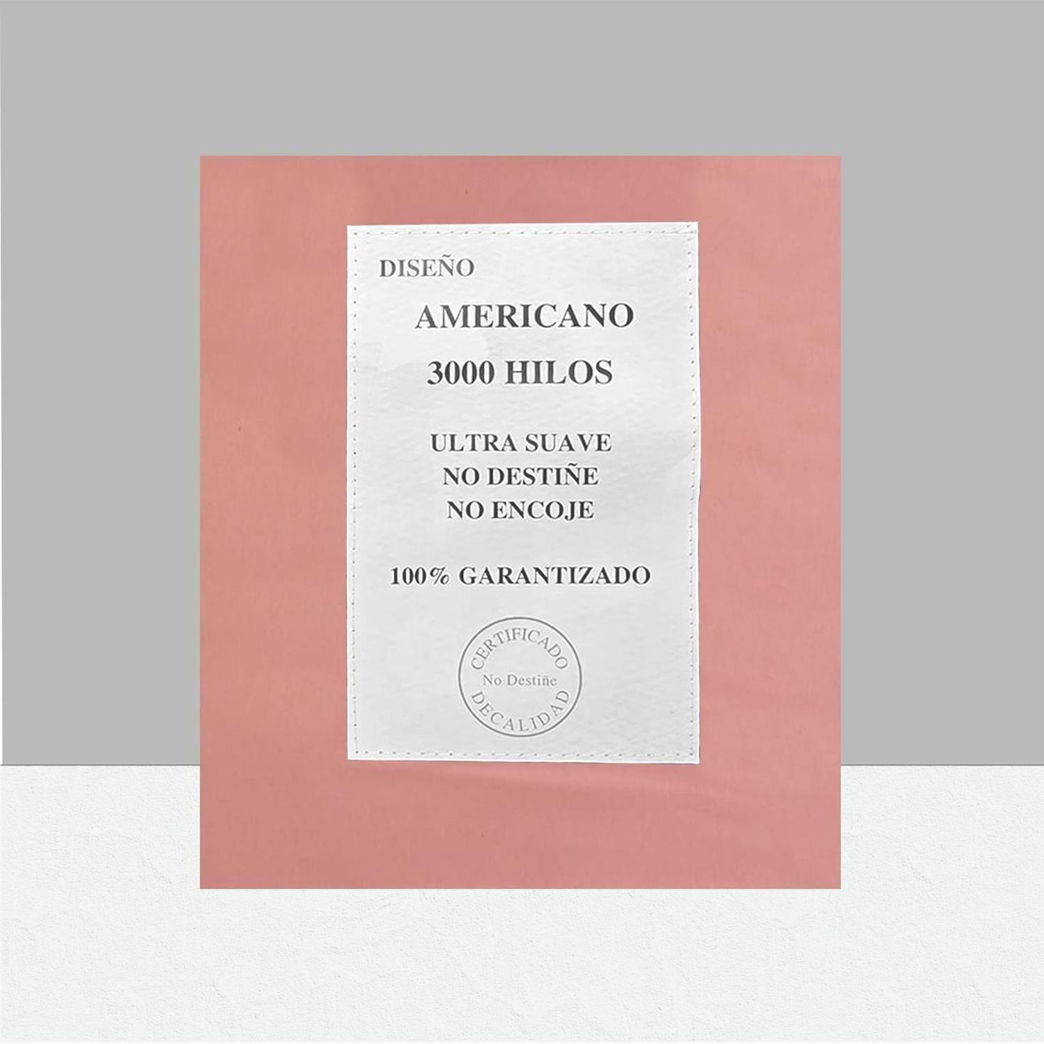 Sábanas 3000 Hilos 1.5 plazas Diseño Americano Palo Rosa-3