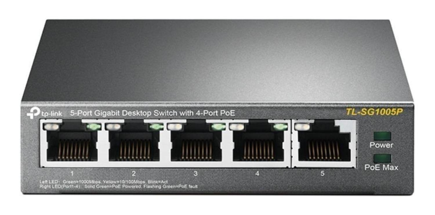 Switch Gigabit Poe+ Tp-link Tl-sg1005p 65w 10/100/1000 Poe-0