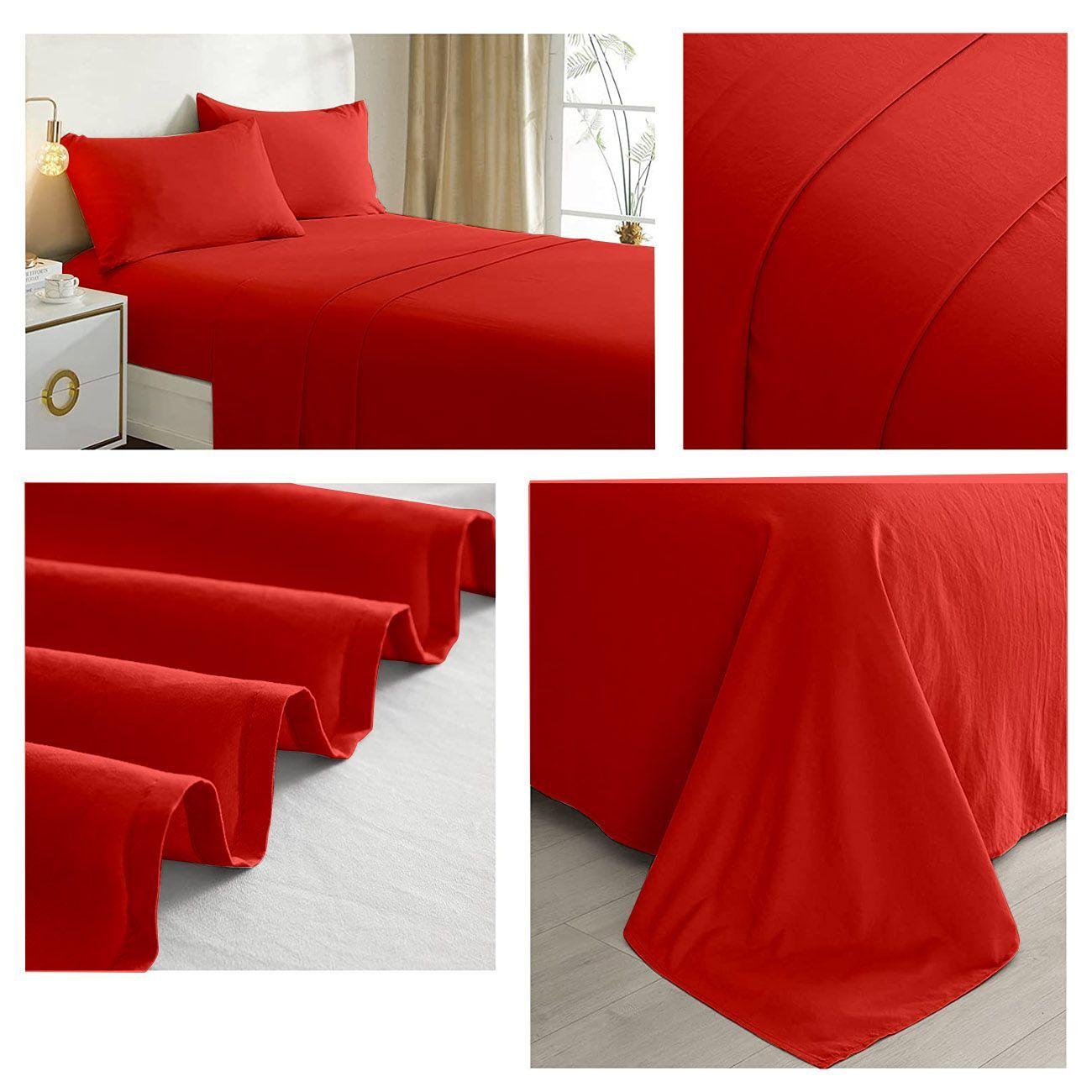 Juego de sabanas Rojo 2.0 Plazas Excelente Calidad-1