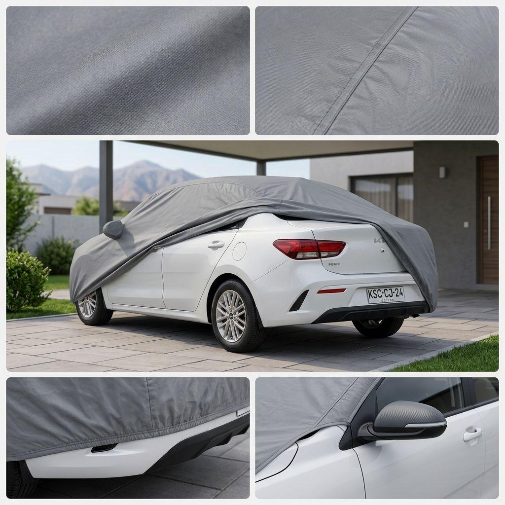 Funda Cubre Auto Gris Plomo Protectora - Kia 4 -2