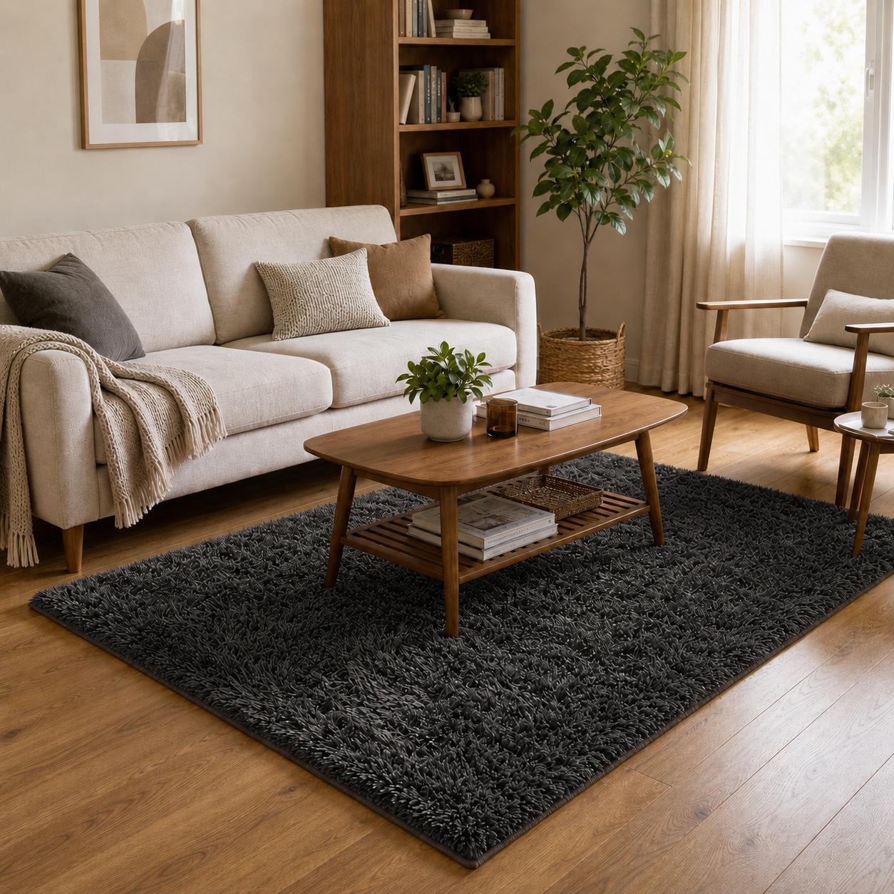 Alfombra Pelo Medio Decoración 150X200 Plomo 026-5