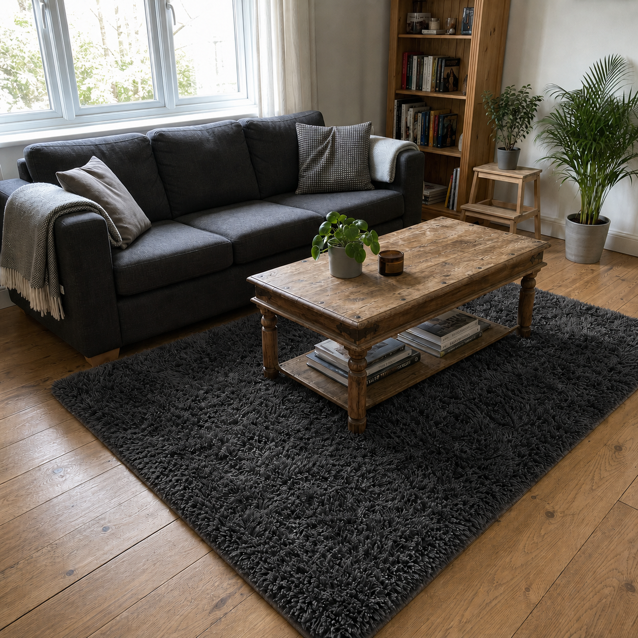 Alfombra Pelo Medio 150X200 Plomo 026 Calidad Premium-4