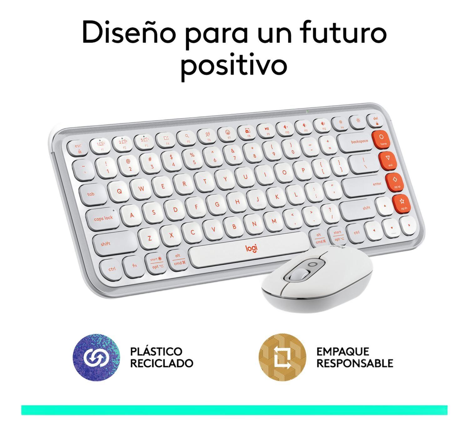 Kit Teclado Y Mouse Logitech Pop Icon, Español, Blanco 2024-1