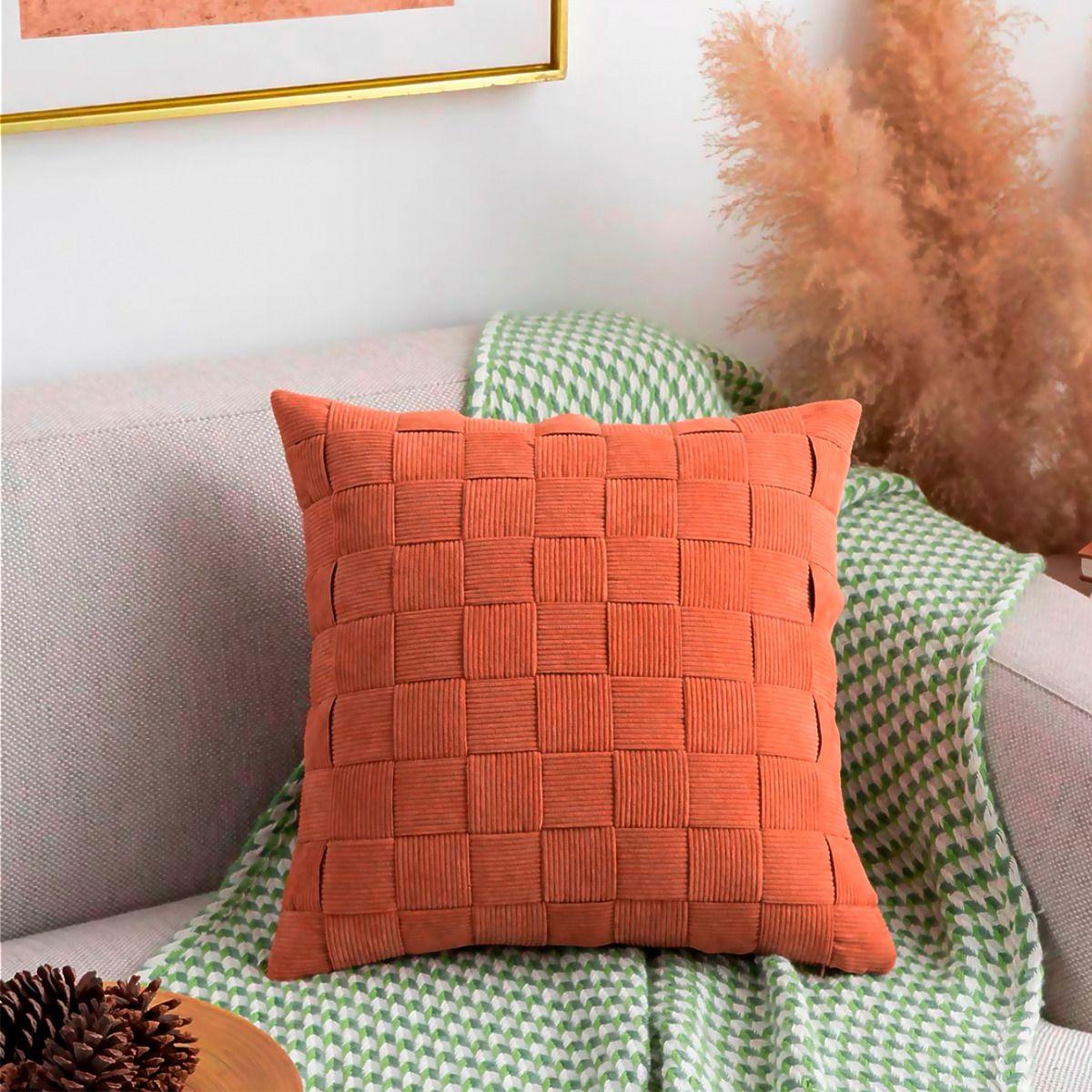 Funda Cojín 45x45 cm | Entrelazado Terracota Elegante - 464-1