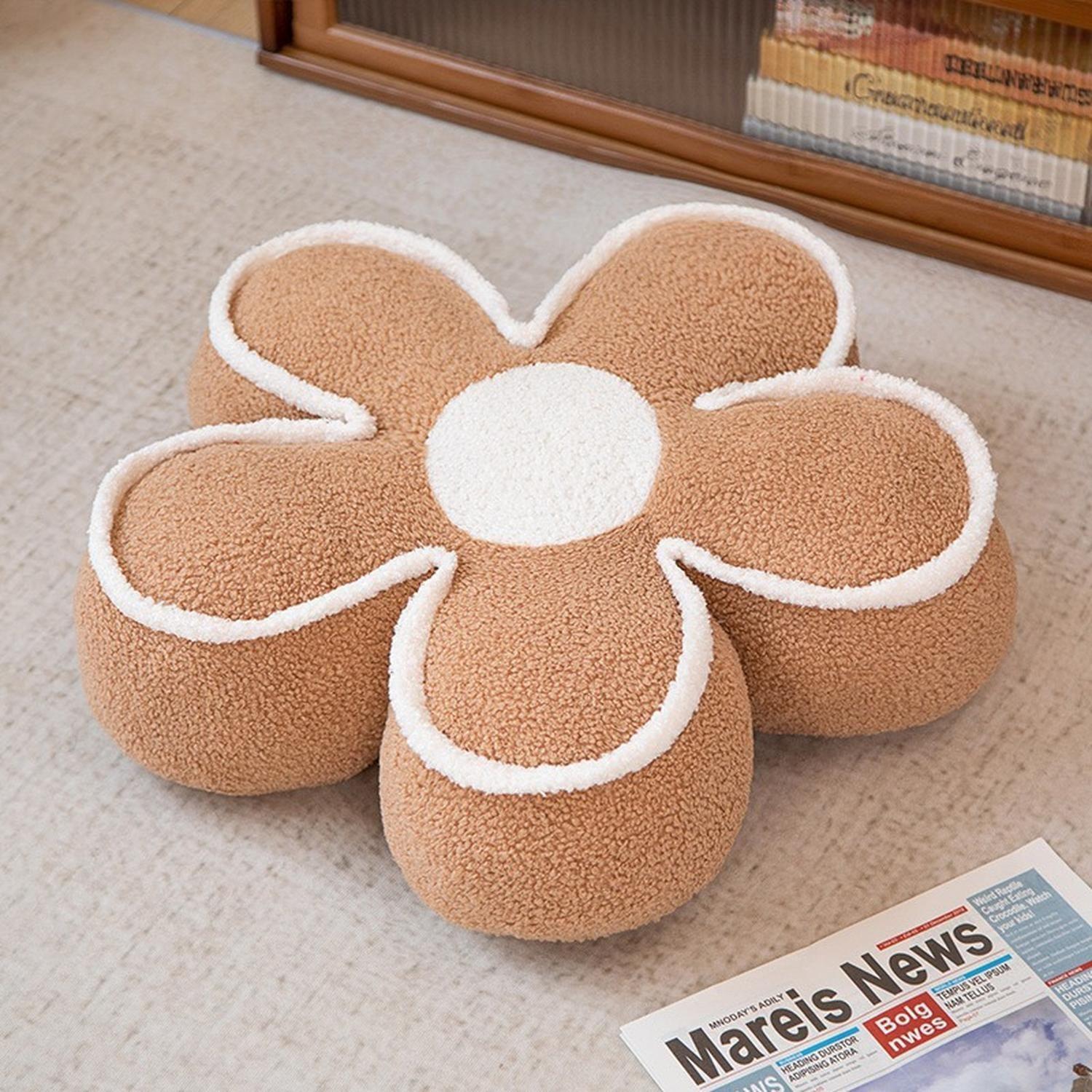 Cojín Flor Suave Y Comodo Para Silla Beige-0
