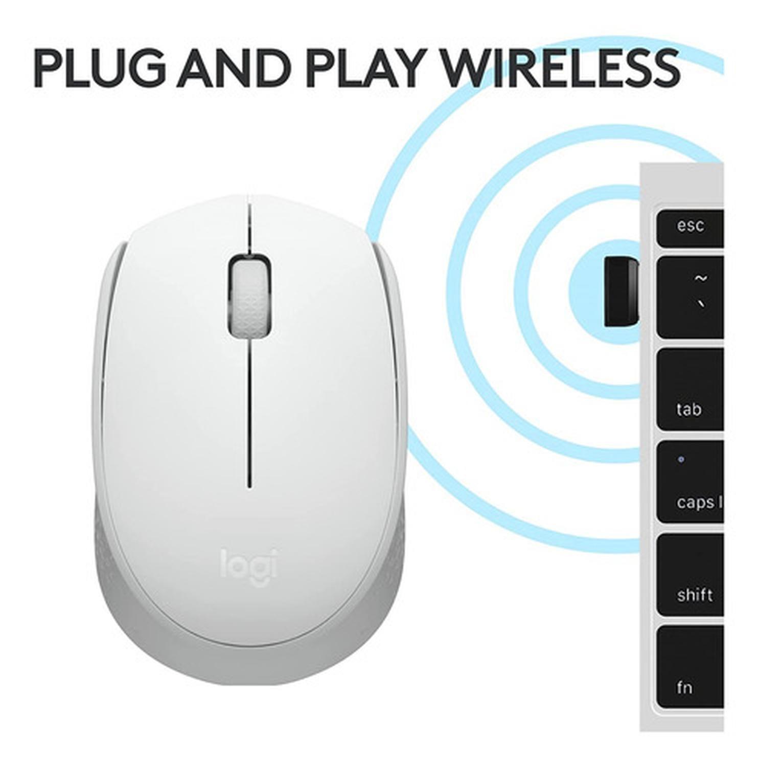 Mouse Inalambrico Logitech M170 Usb Blanco Larga Duracion-3