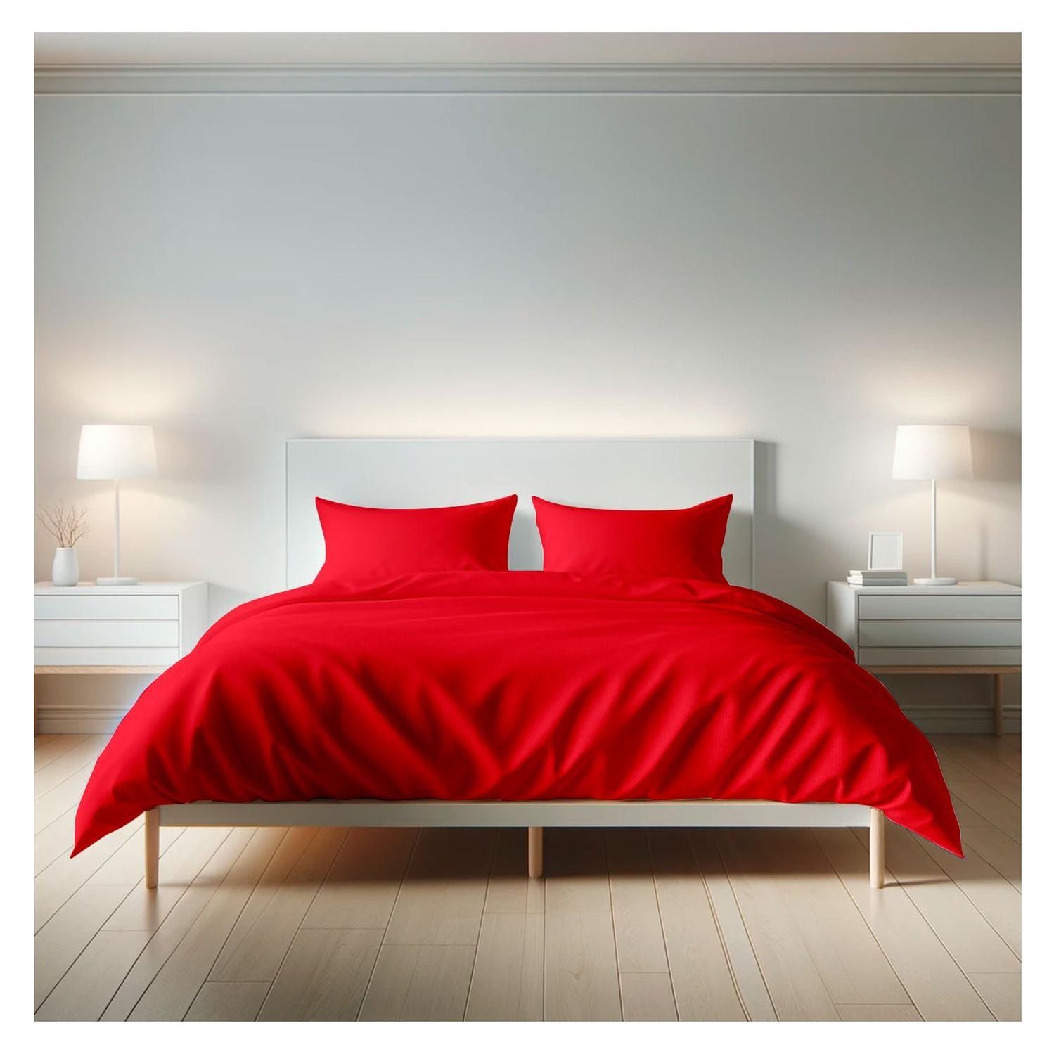 Sábanas 3000 Hilos 2.5 plazas Diseño Americano Rojo-2