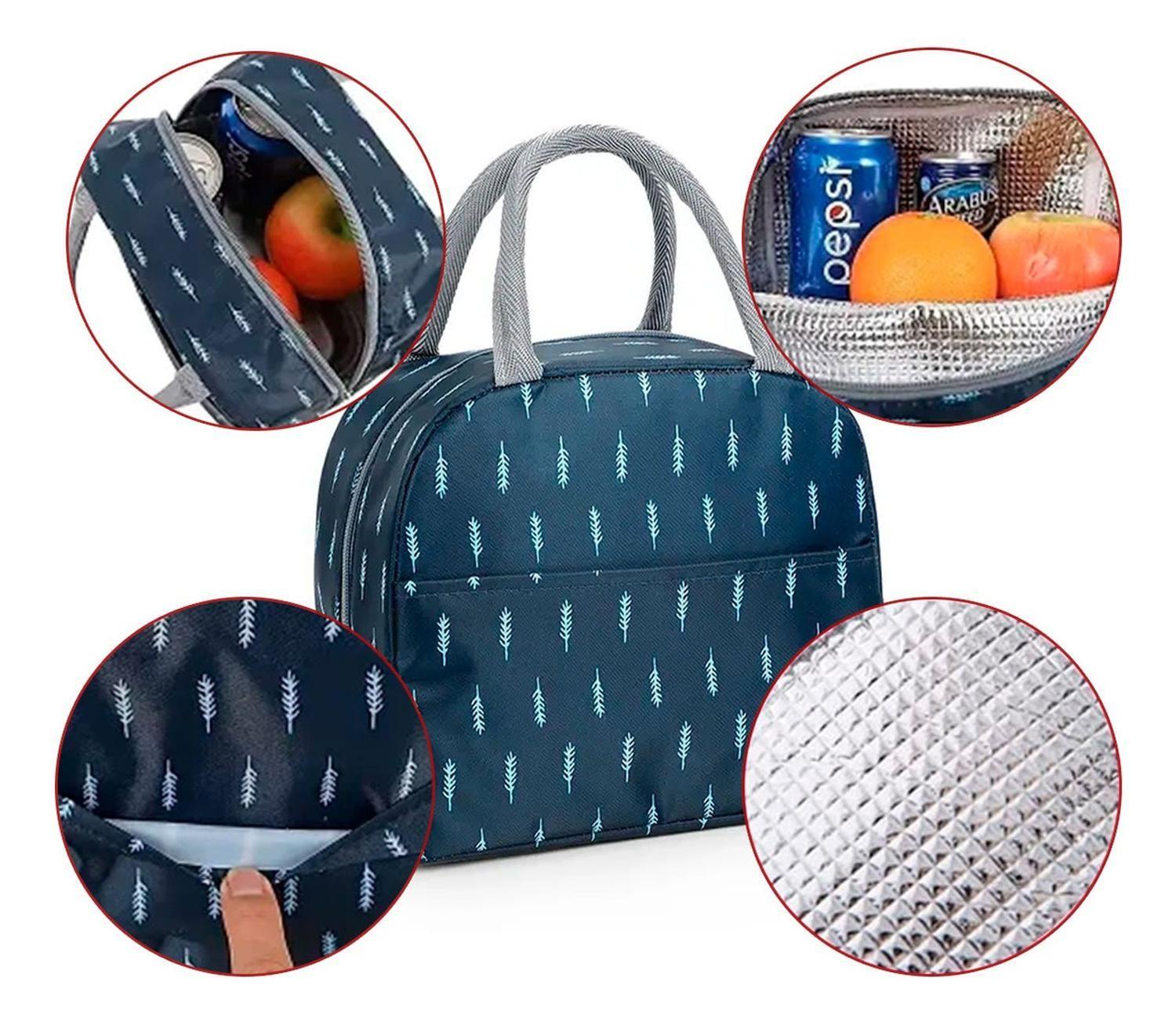 Lonchera Bolsa Termica Portatil Colación Almuerzo Azul-2