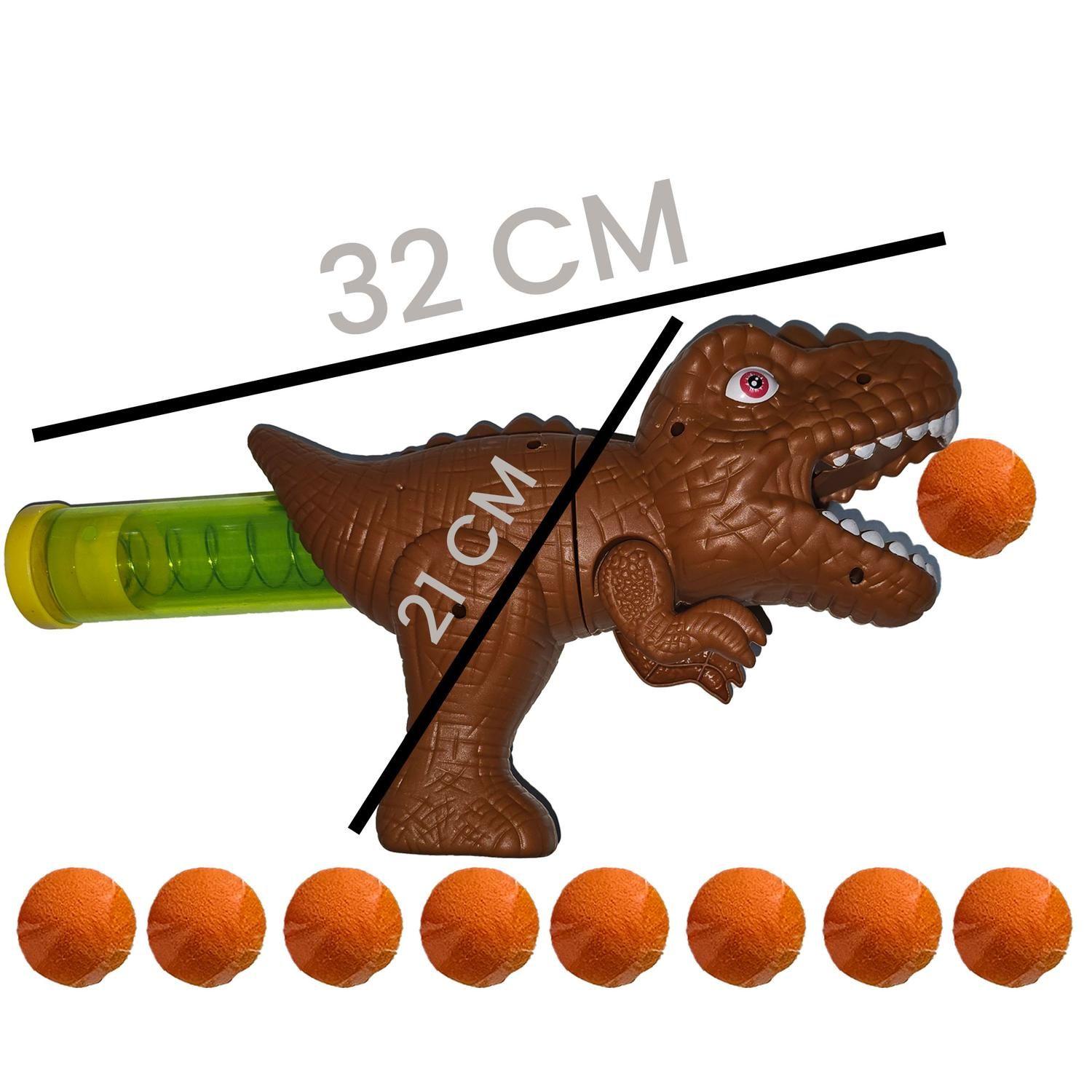Dinopistola de aire a presión+9 pelotas dinosaurio Cafe-4