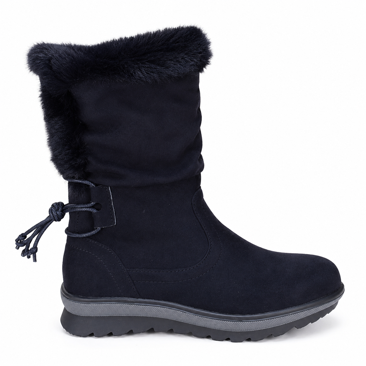 Botas Caña Media Mujer Casual Otoño Invierno Negro 7141-5