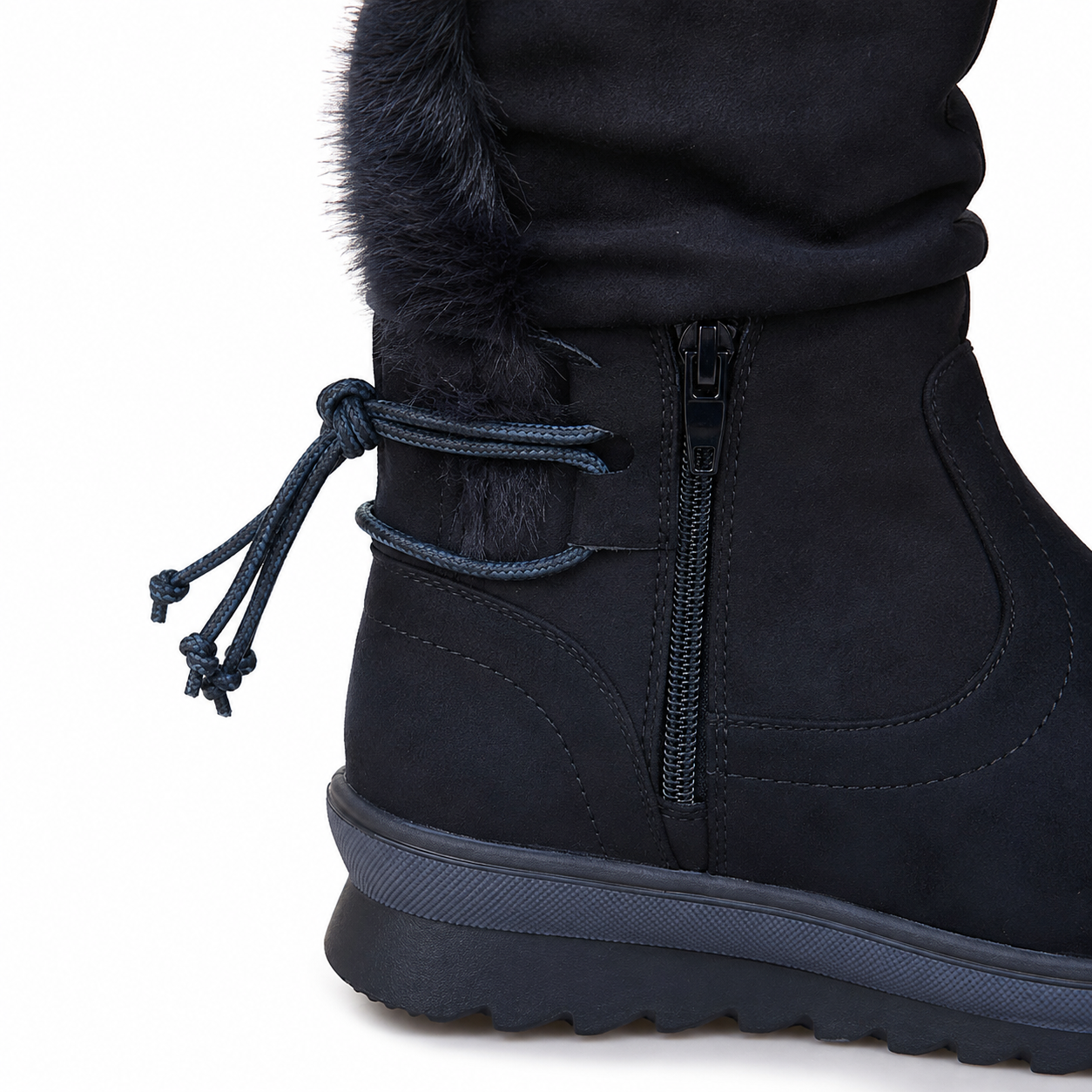Botas Caña Media Mujer Casual Otoño Invierno Negro 7141-7