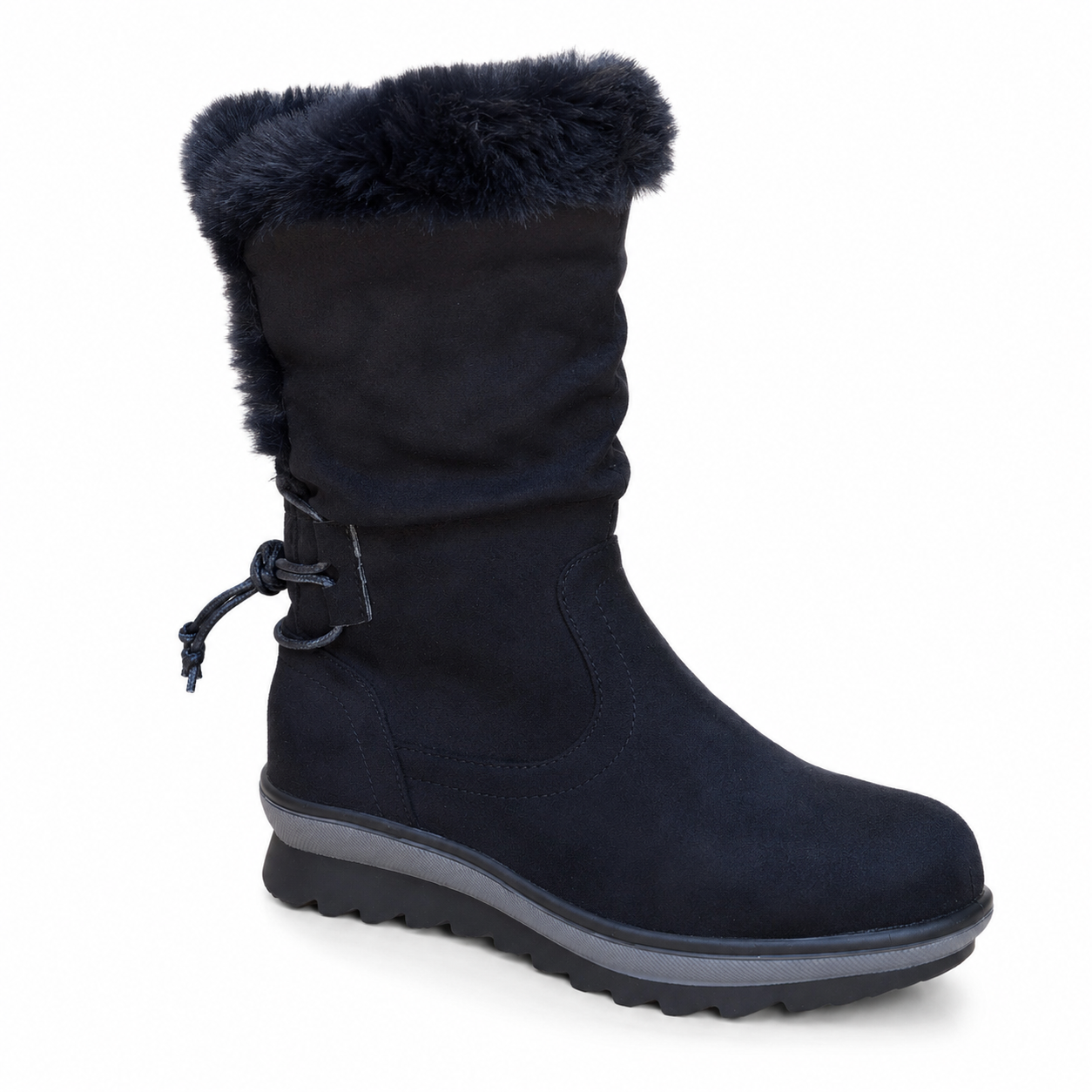 Botas Caña Media Mujer Casual Otoño Invierno Negro 7141-8