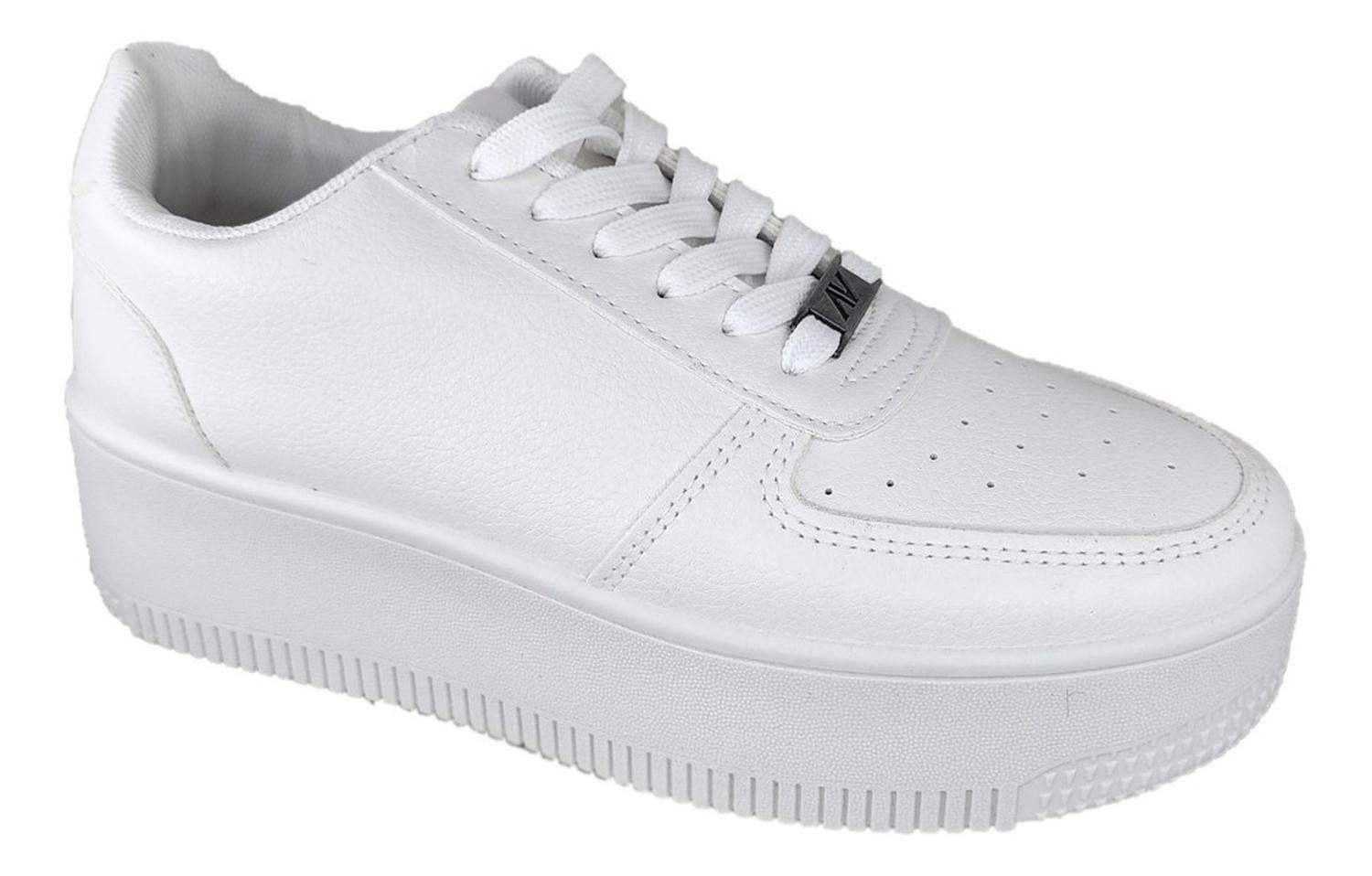 Zapatillas Urbanas Plataforma Tendencia Juvenil 3136 Blanco-1