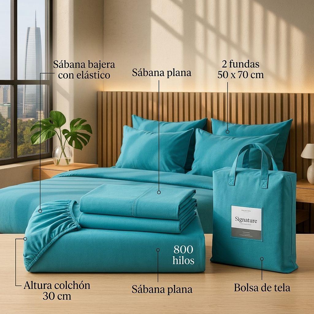 SABANAS 800 HILOS SIGNATURE BEIGE 2 PLAZAS 794-0