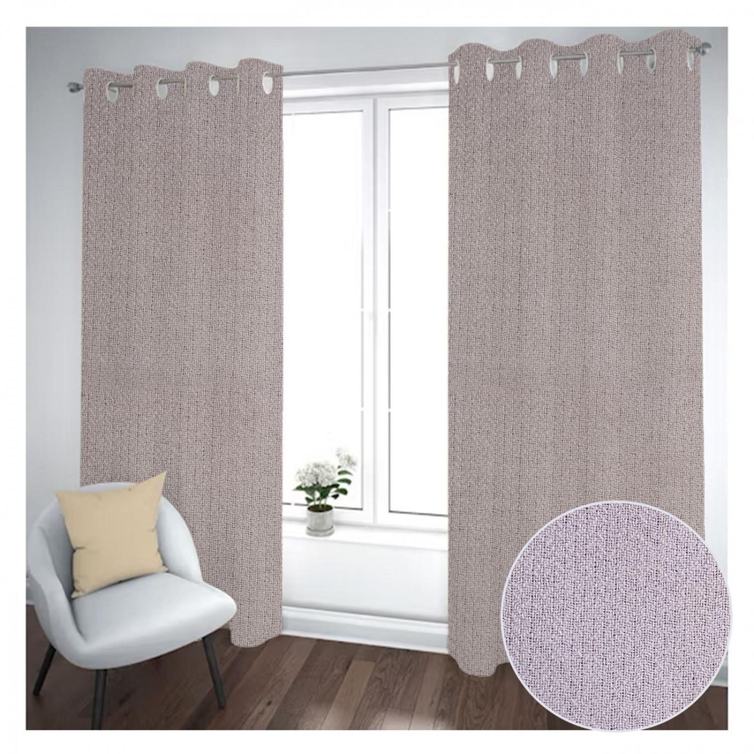 Cortina Black Out 2 Paños Decorativa Beige Diseño N°1(140X230)-1