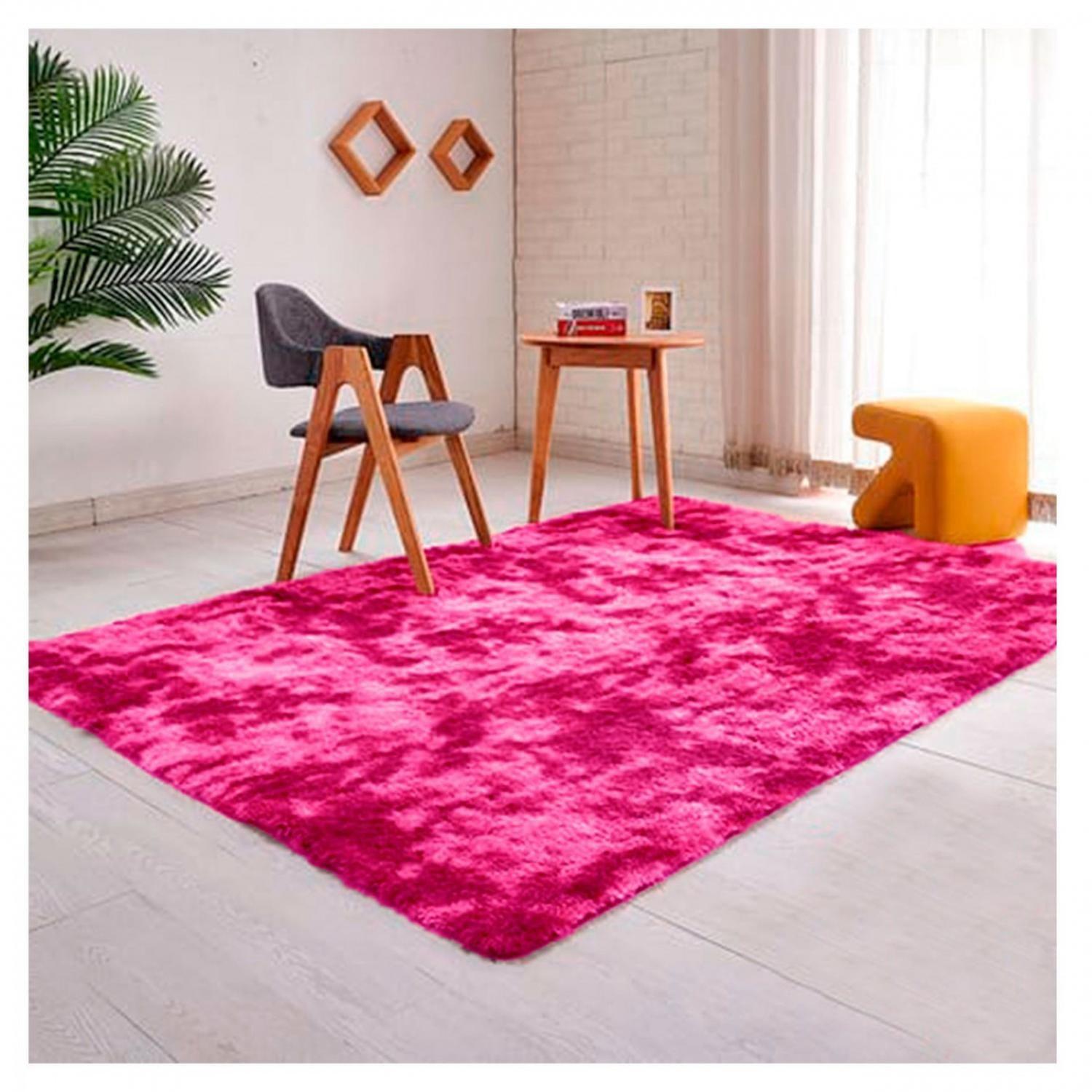 Alfombra Peluda Decorativa Hogar Oficina Variedad En Colores Diseño Jaspeado 240x200-0