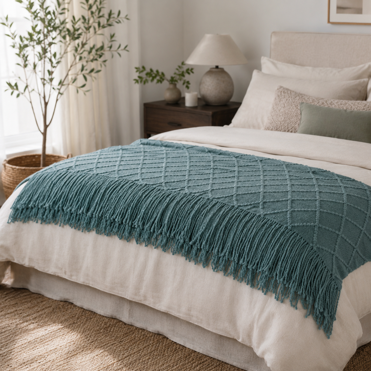 Manta Verde Liviana Decorativa Para Cama Y Sillón 012 Versátil-2