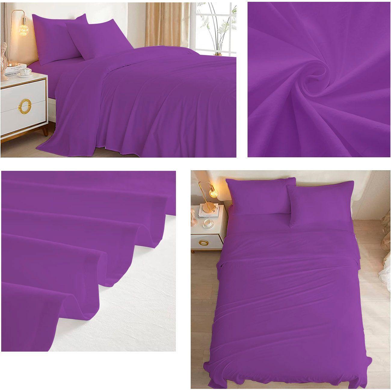 Juego de sabanas Morado 2.5 Plazas Excelente Calidad-1