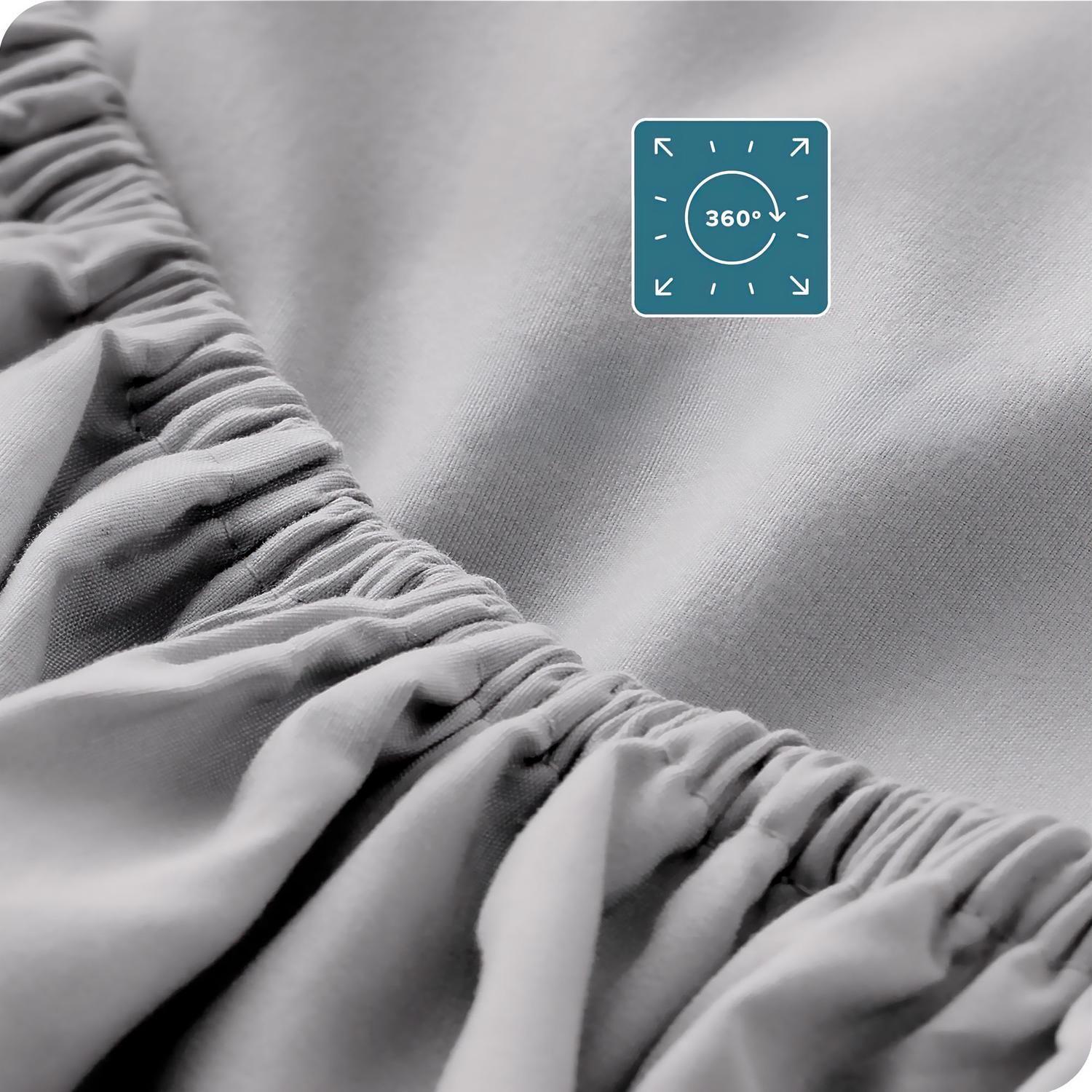 Sabanas De Algodon 800 hilos Premium 3.0 Super King Gris-2