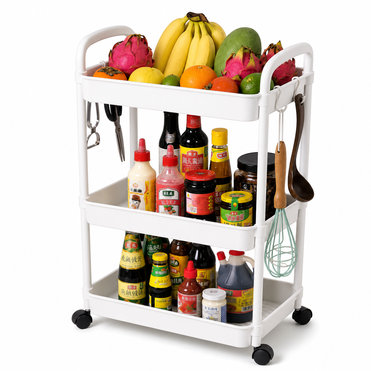Organizador Con Rueda 3 Niveles Blanco Plastico 800-1