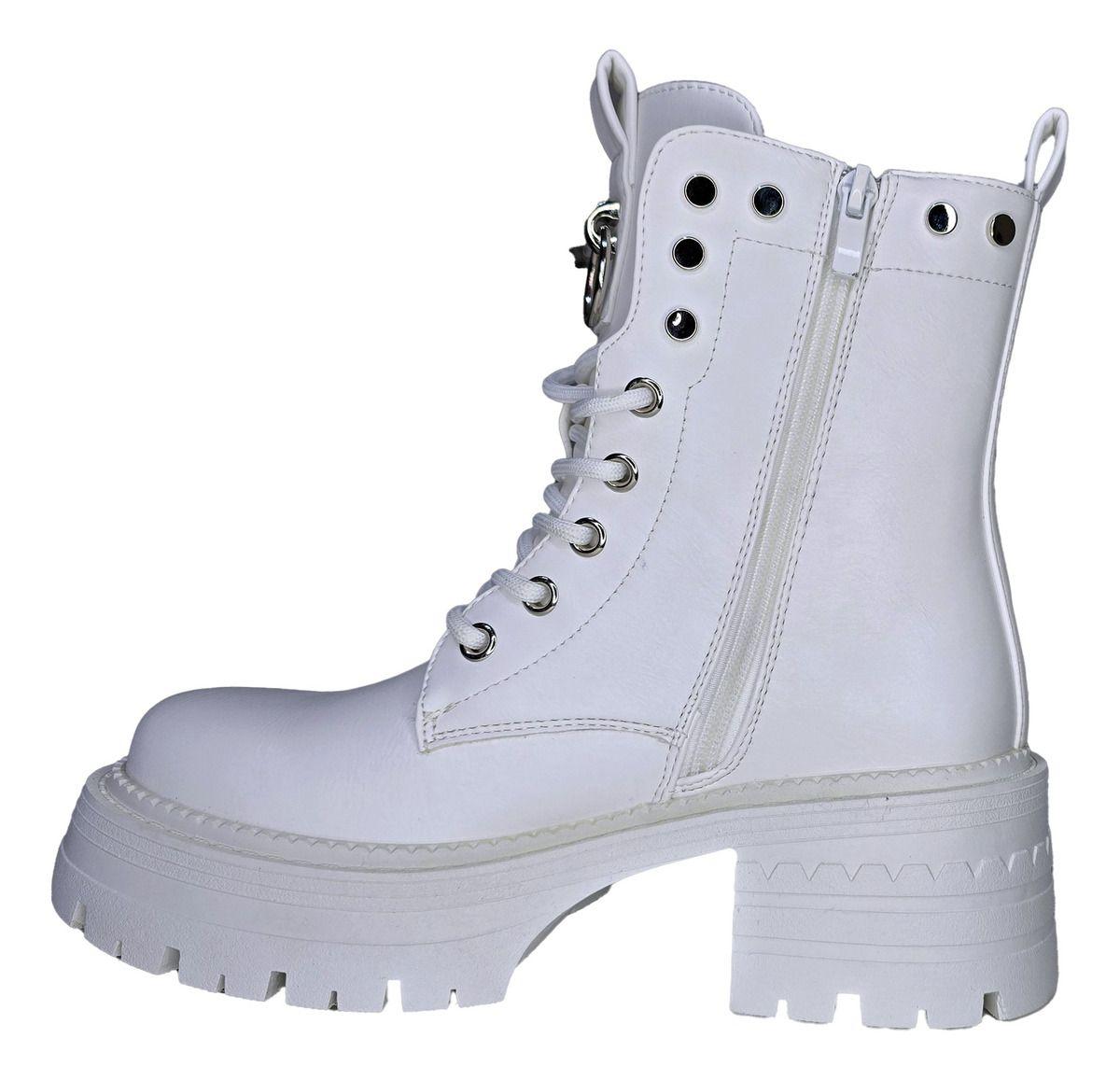 Bototos Moda Urbana | Blanco con Tachas y Plataforma - 7726-2