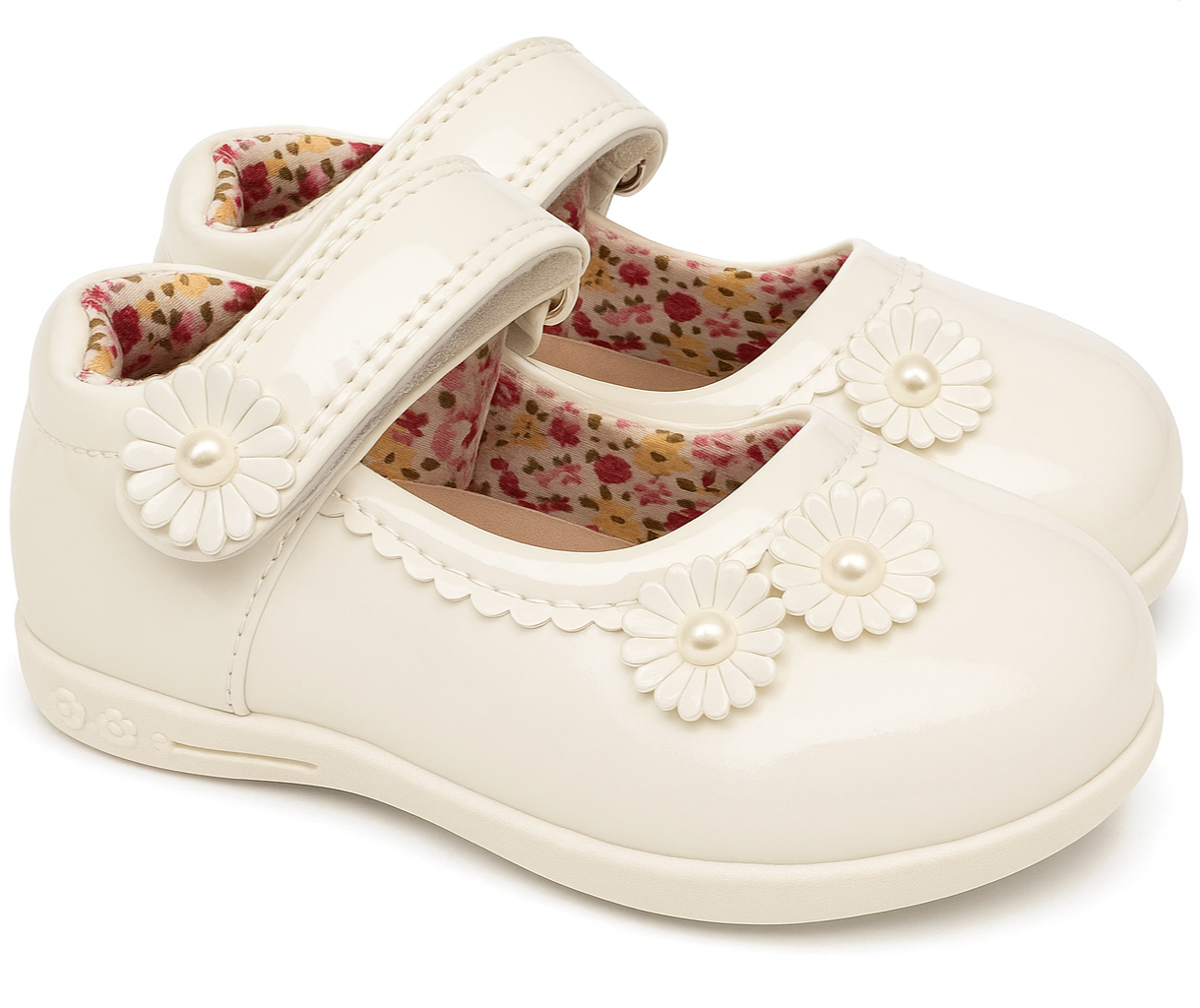 Zapato Charol Niña Blanco Para Eventos Elegantes 7002-1