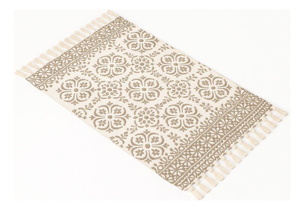 Bajada De Cama 60x90cm De Lino Grueso Con Diseño Clásico 736-0