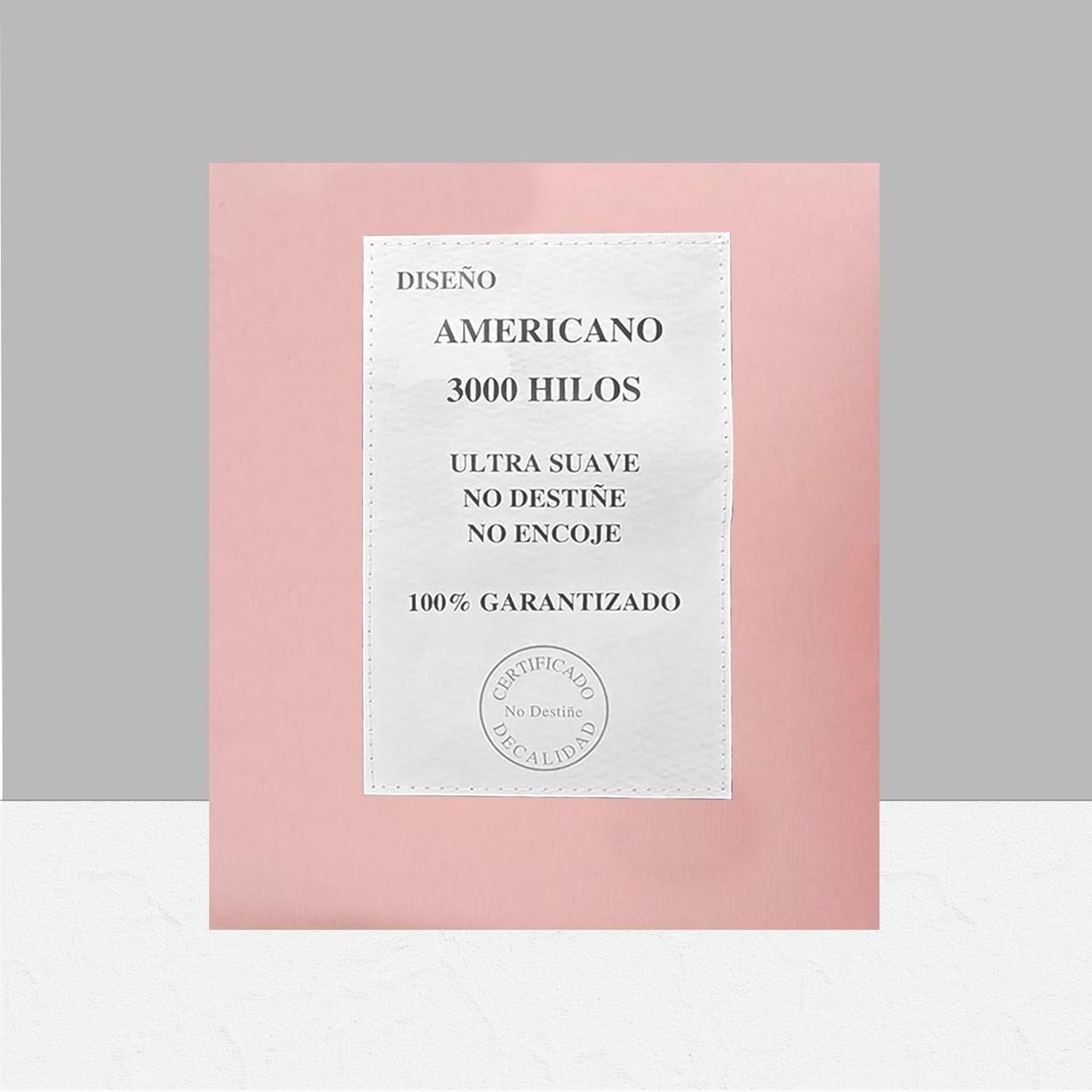 Sábanas 3000 Hilos 2.5 plazas Diseño Americano Rosa claro-3